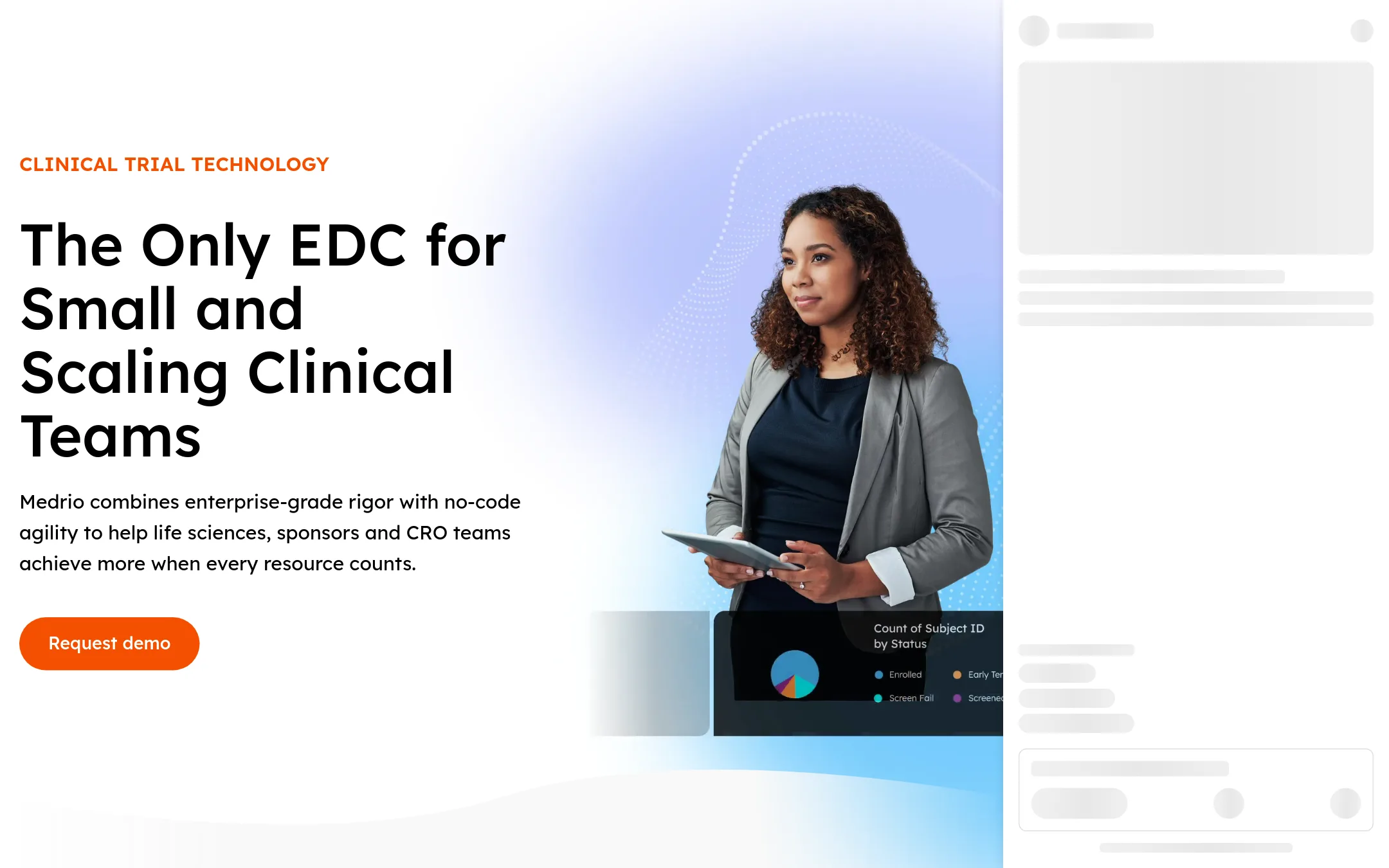 Medrio EDC homepage