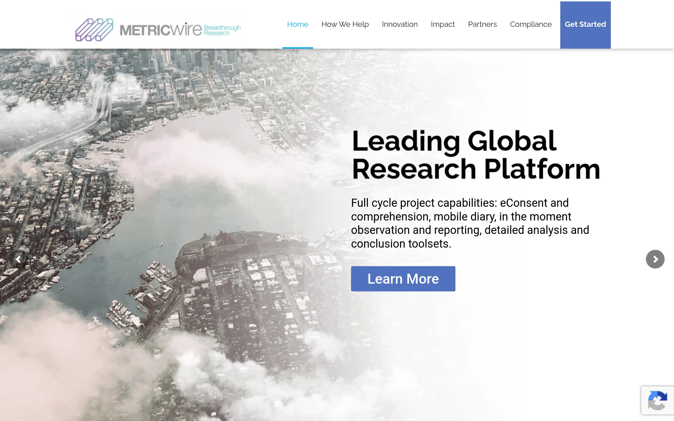 MetricWire homepage