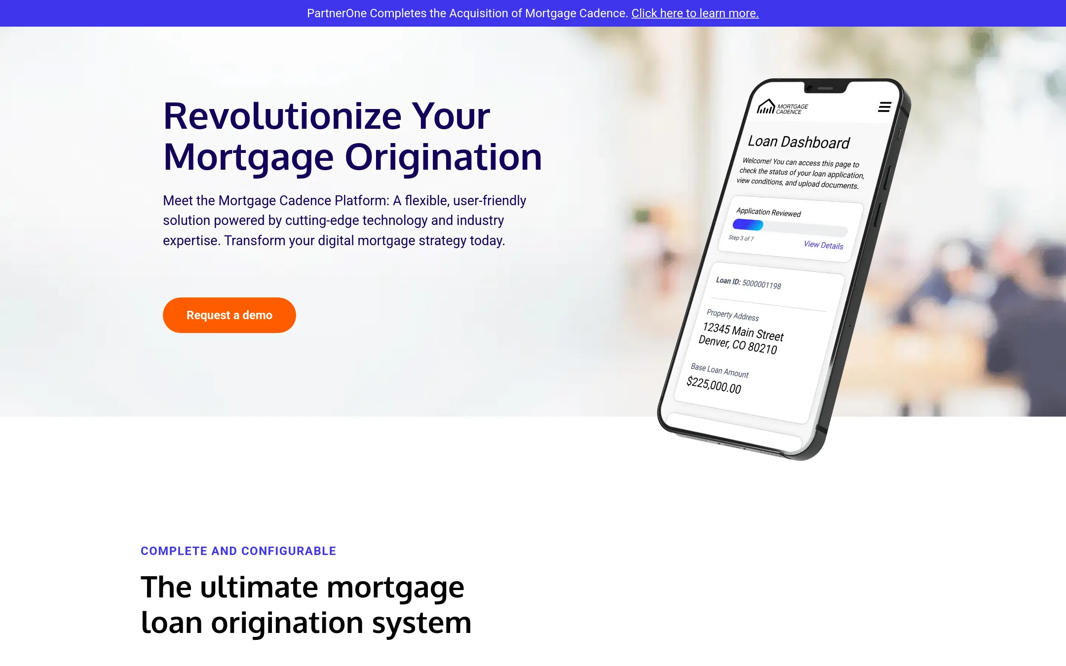 Mortgage Cadence homepage