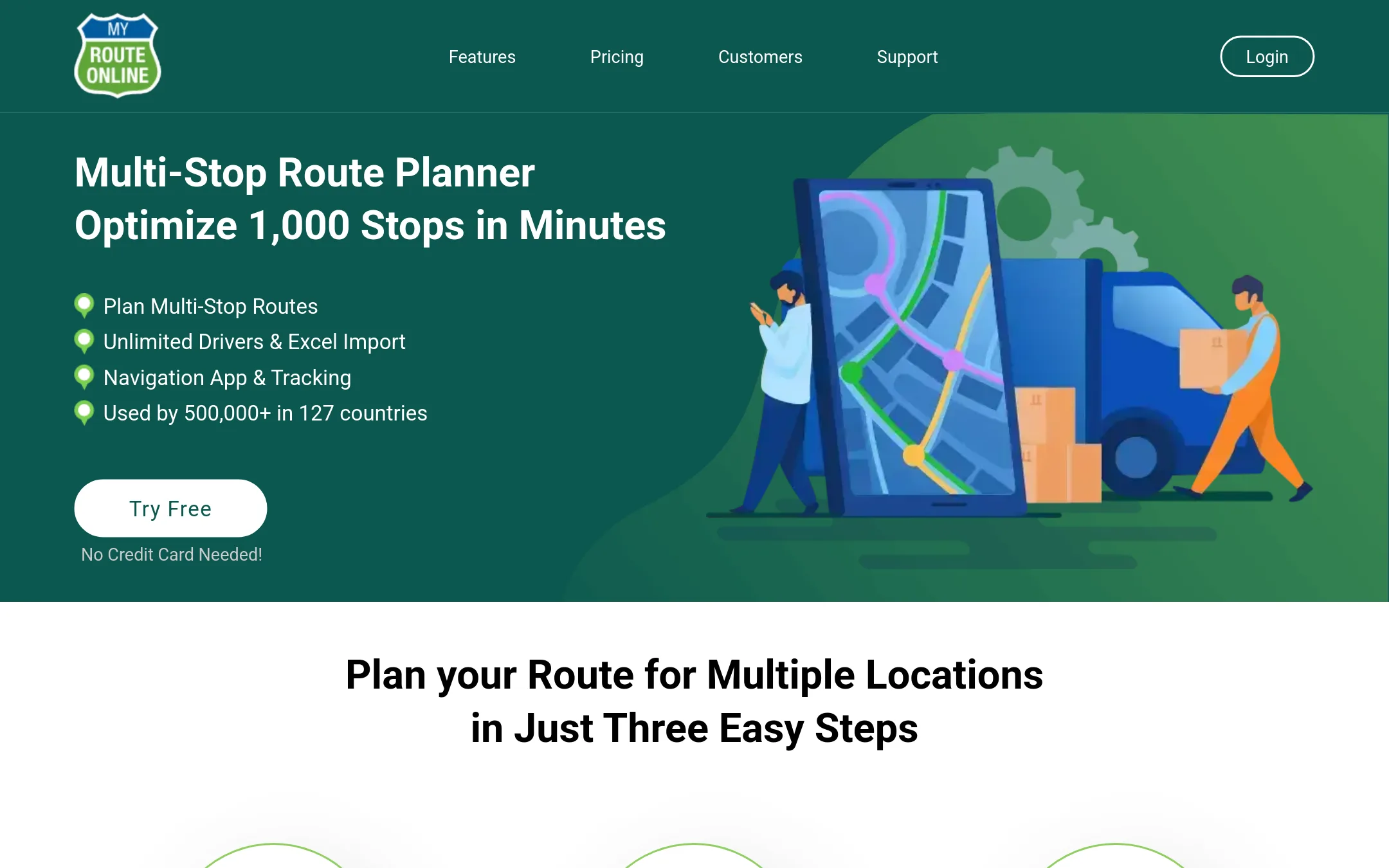 MyRouteOnline homepage