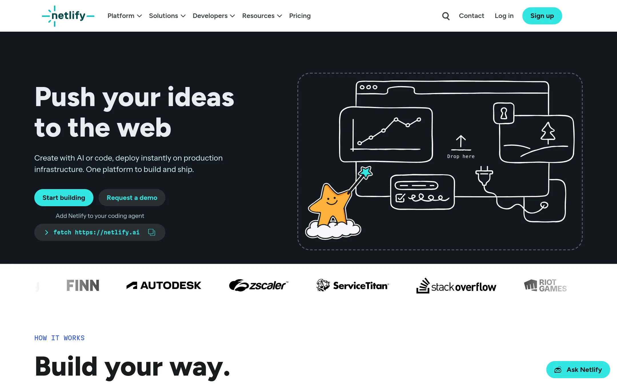Netlify Forms homepage
