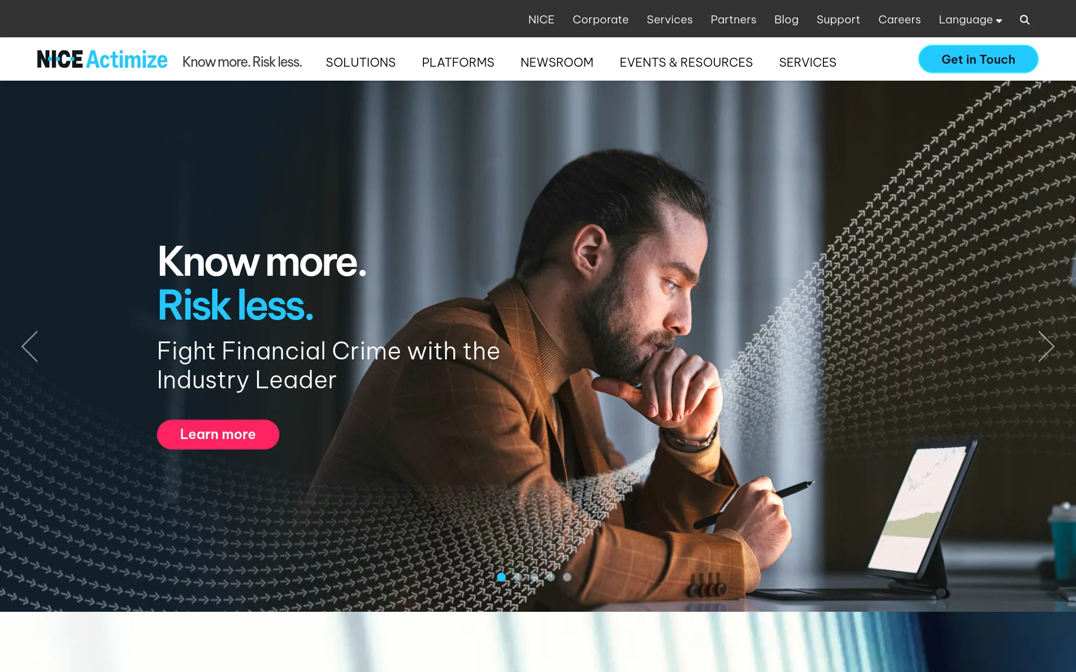 NICE Actimize homepage