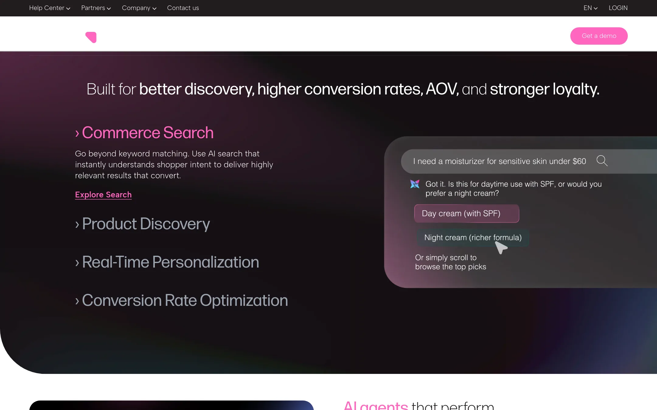 Nosto homepage