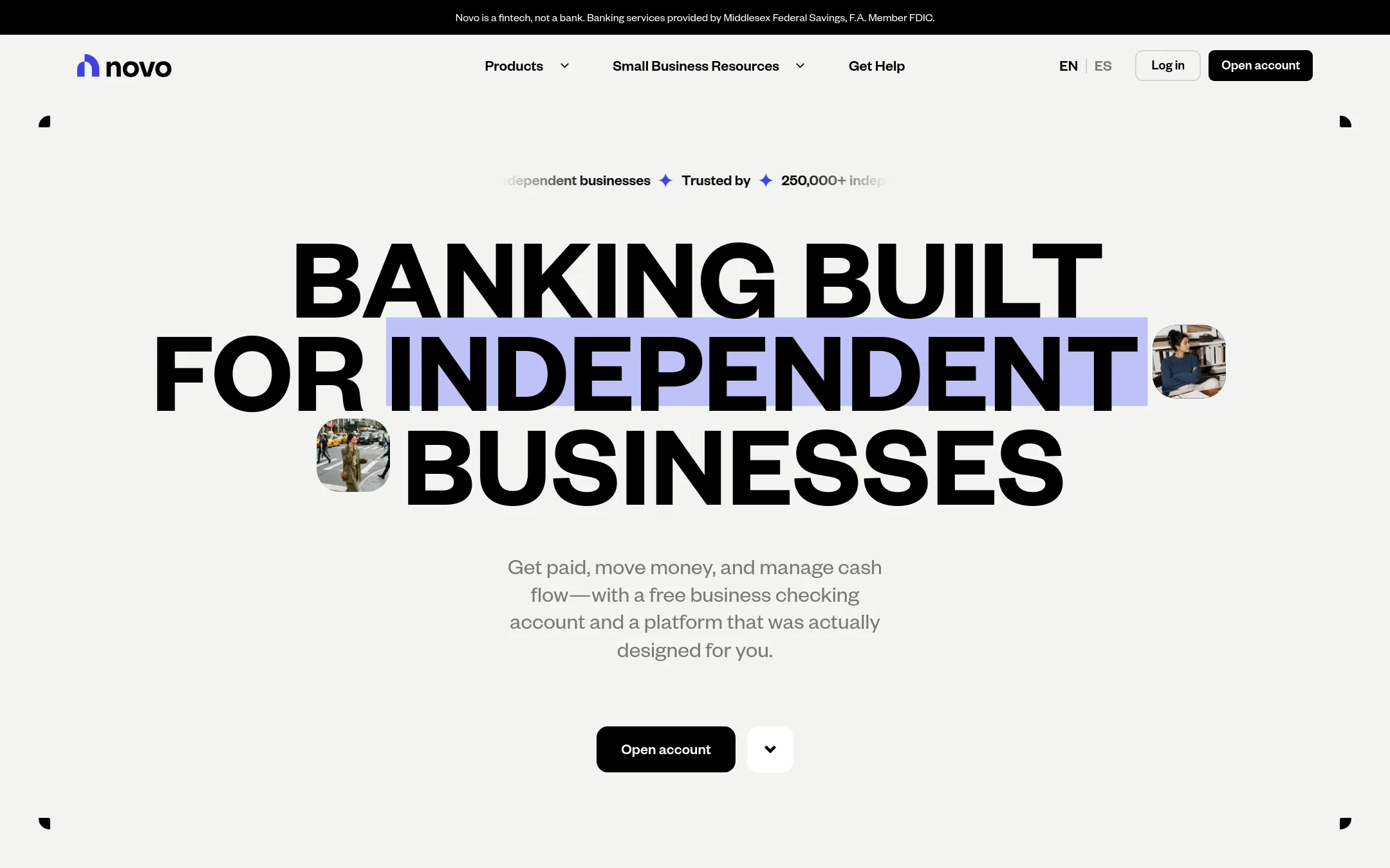 Novo homepage
