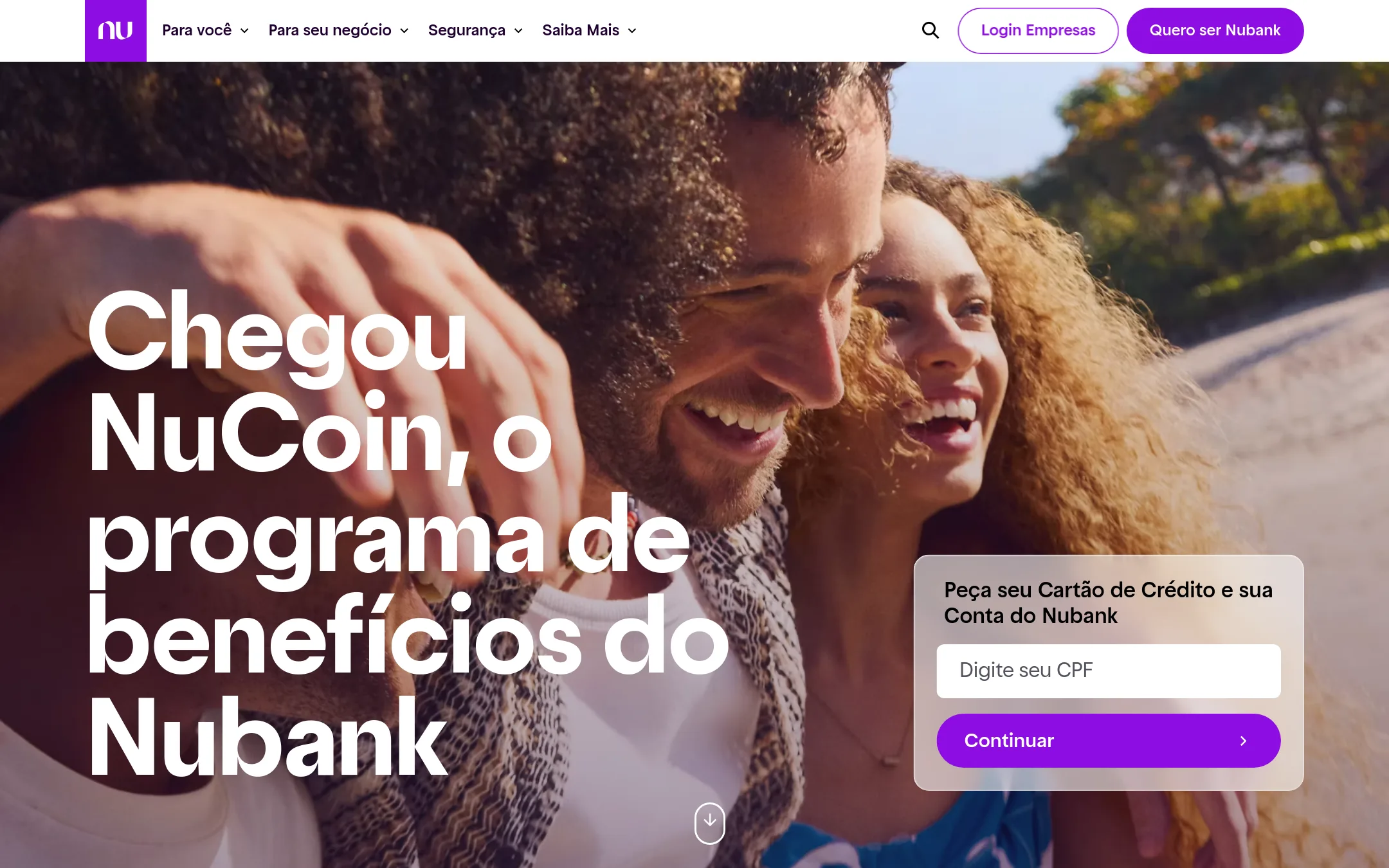 Nubank Business homepage
