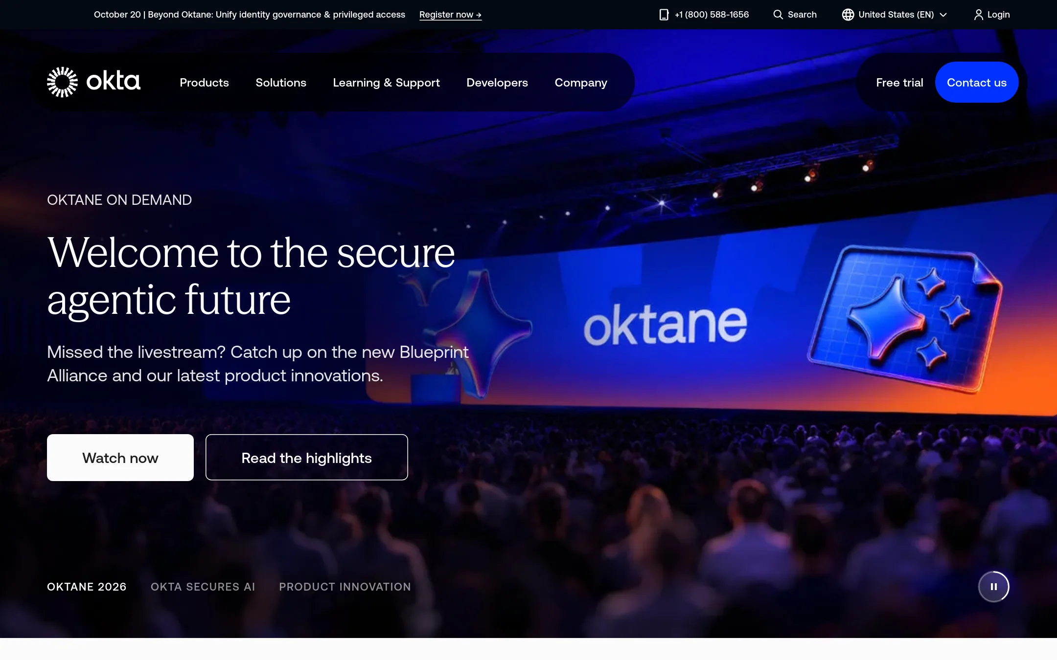 Okta homepage