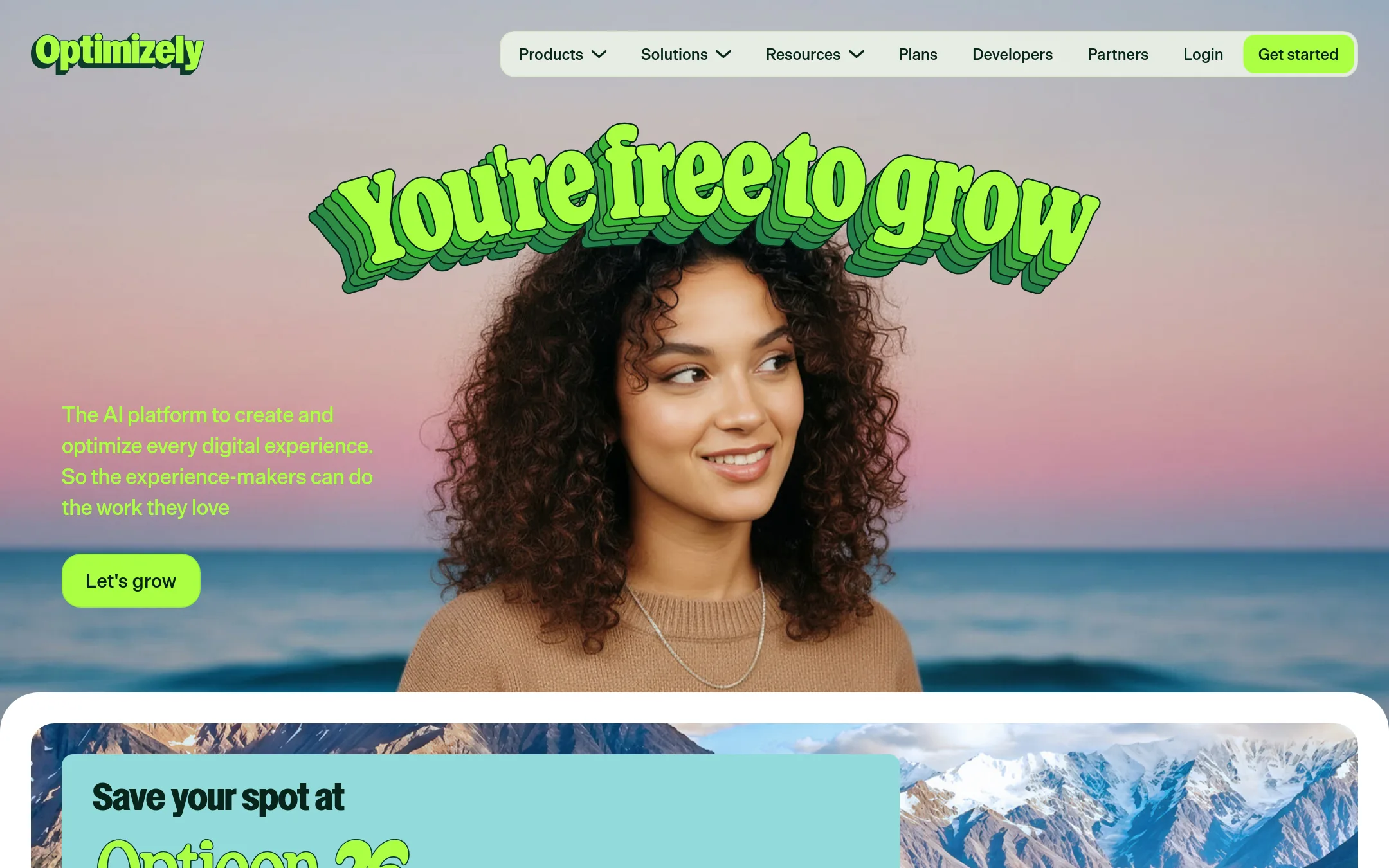 Optimizely homepage
