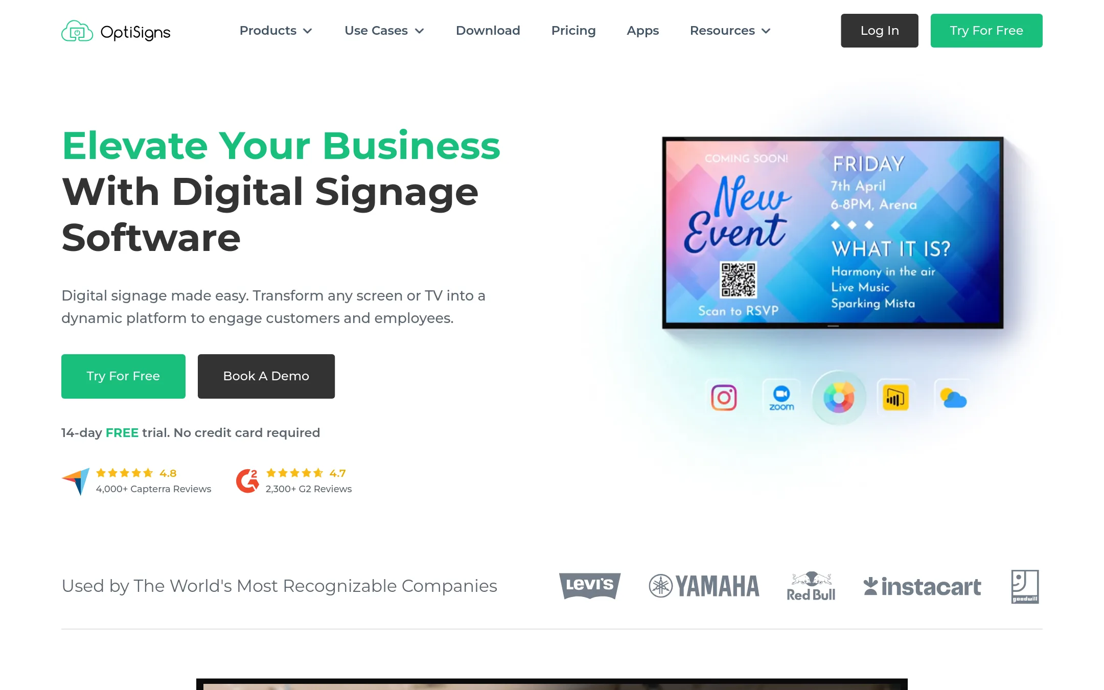 OptiSigns homepage