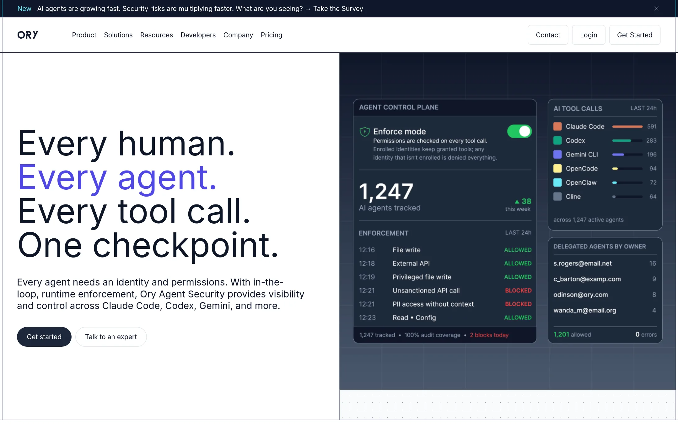 Ory homepage