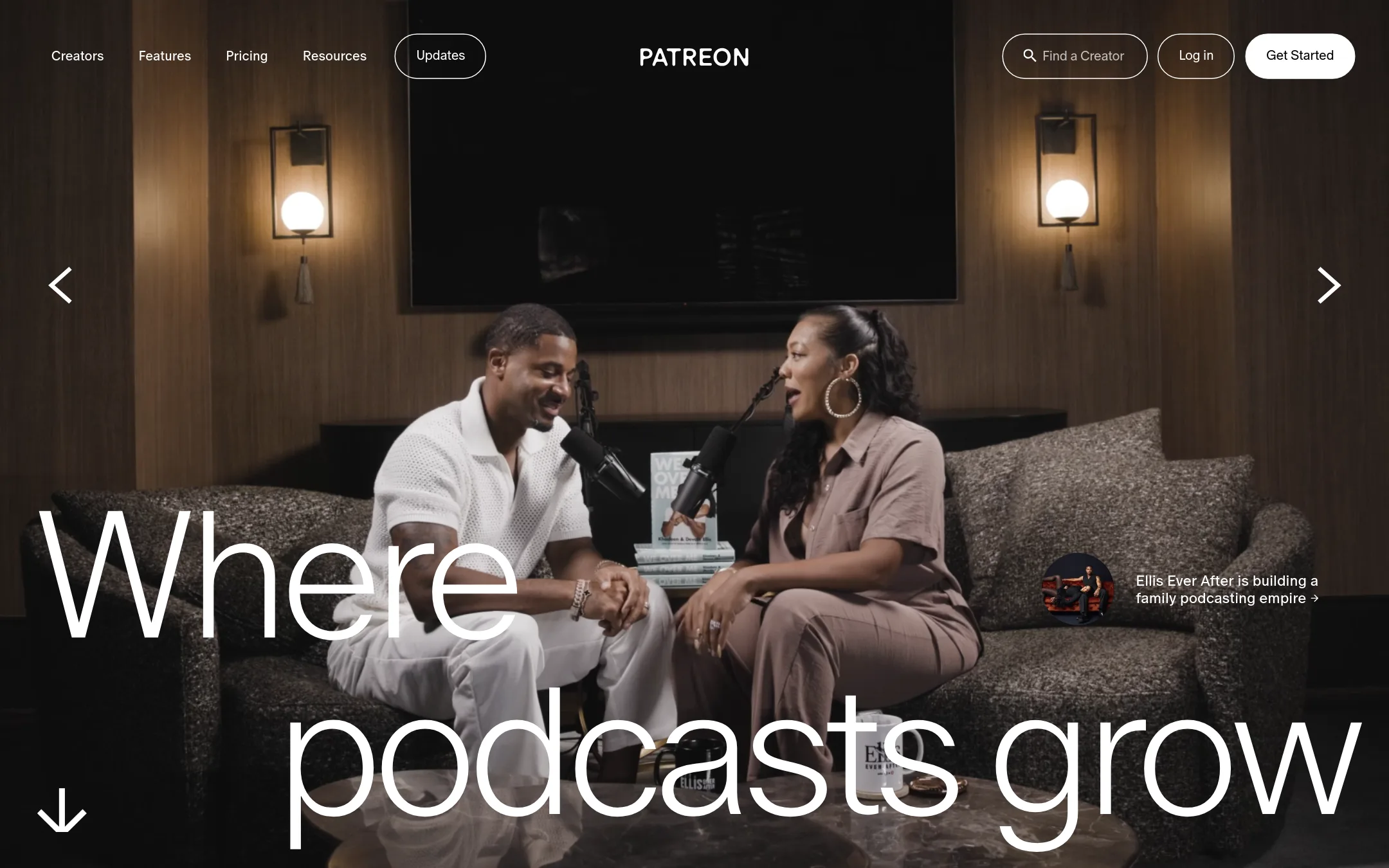 Patreon homepage