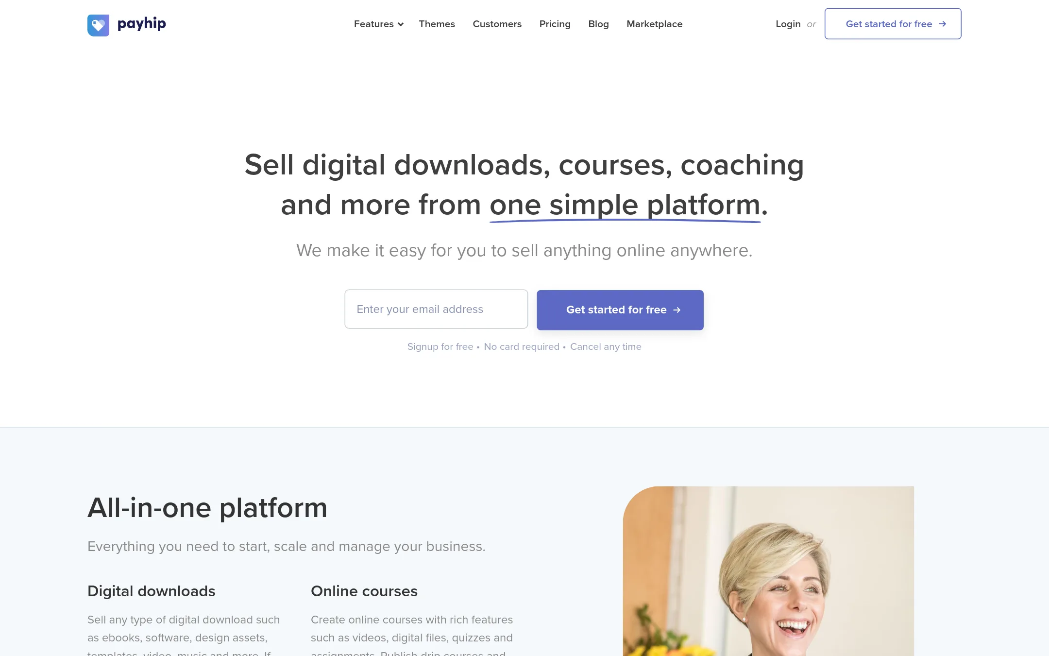 Payhip homepage