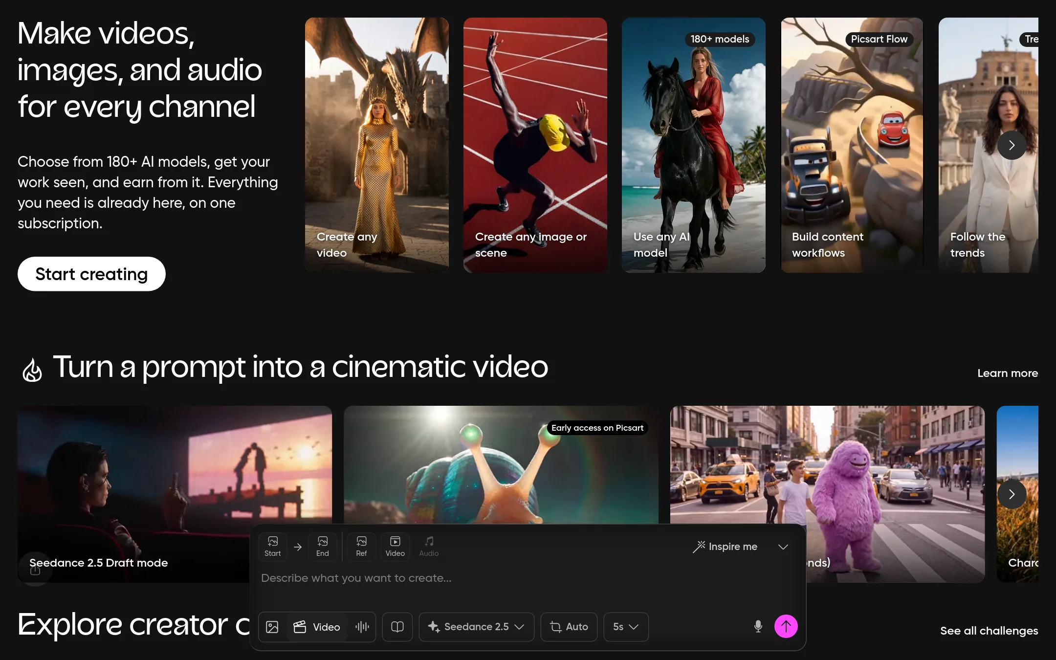 Picsart homepage