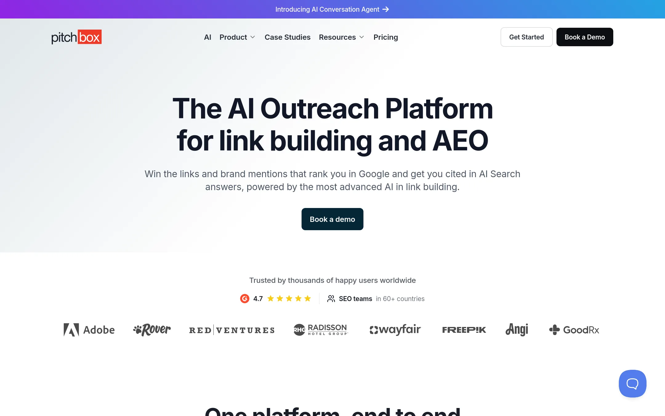 Pitchbox homepage