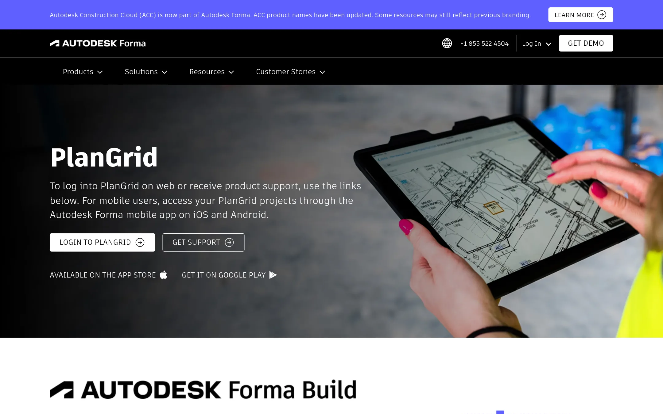 Plangrid homepage