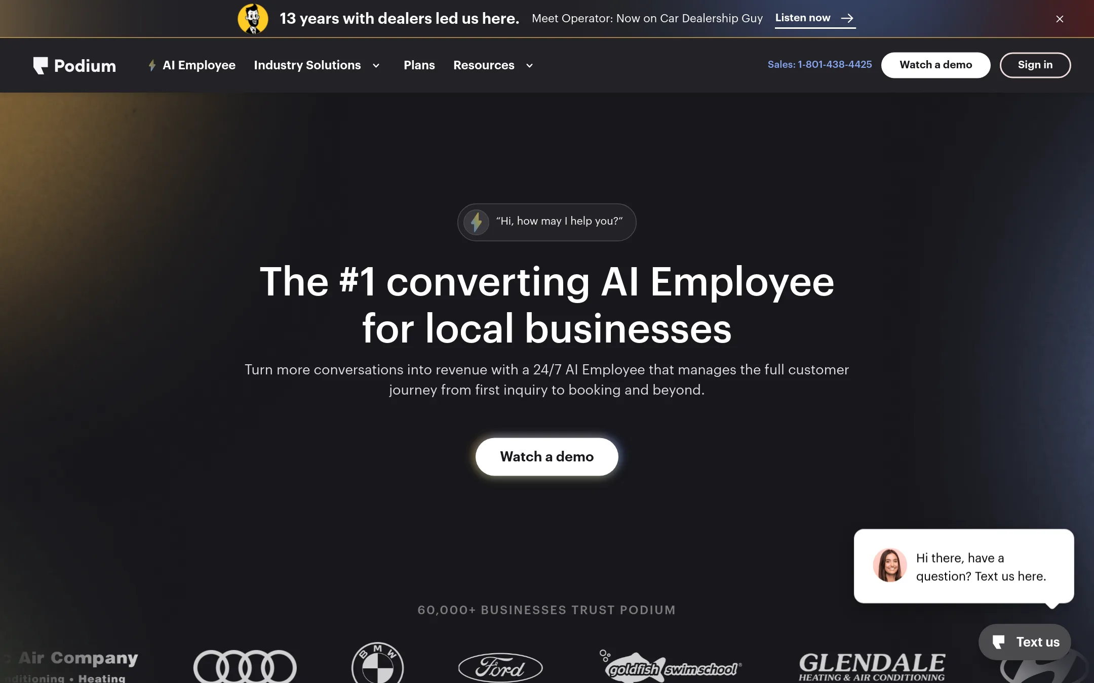 Podium homepage