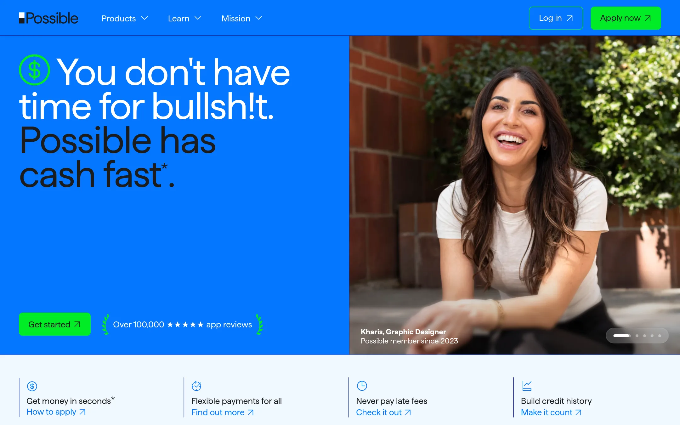 Possible Finance homepage