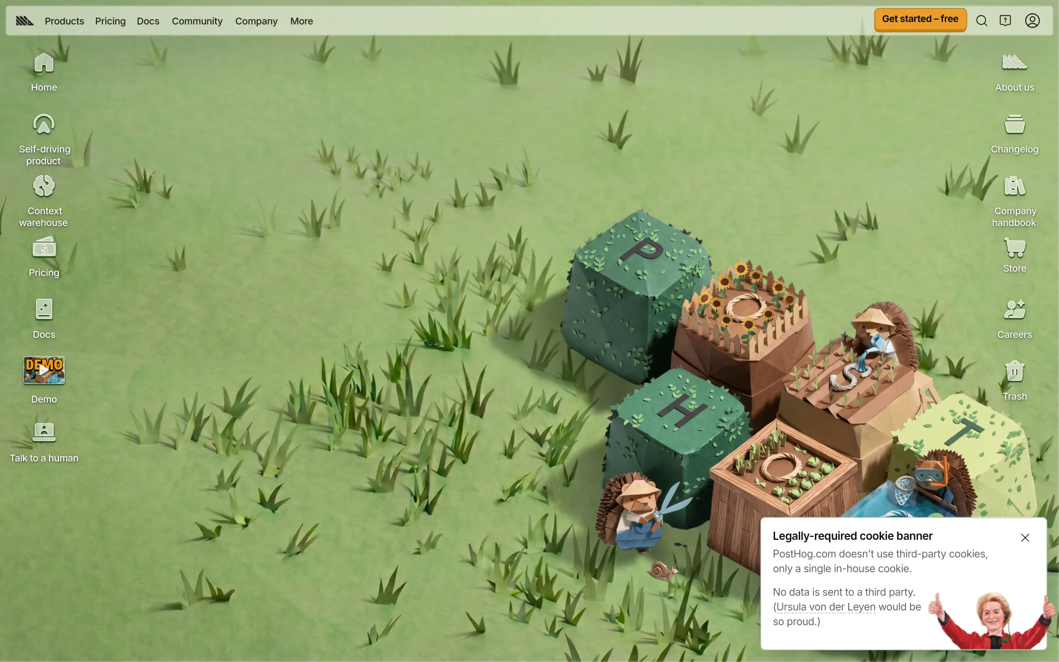 PostHog homepage