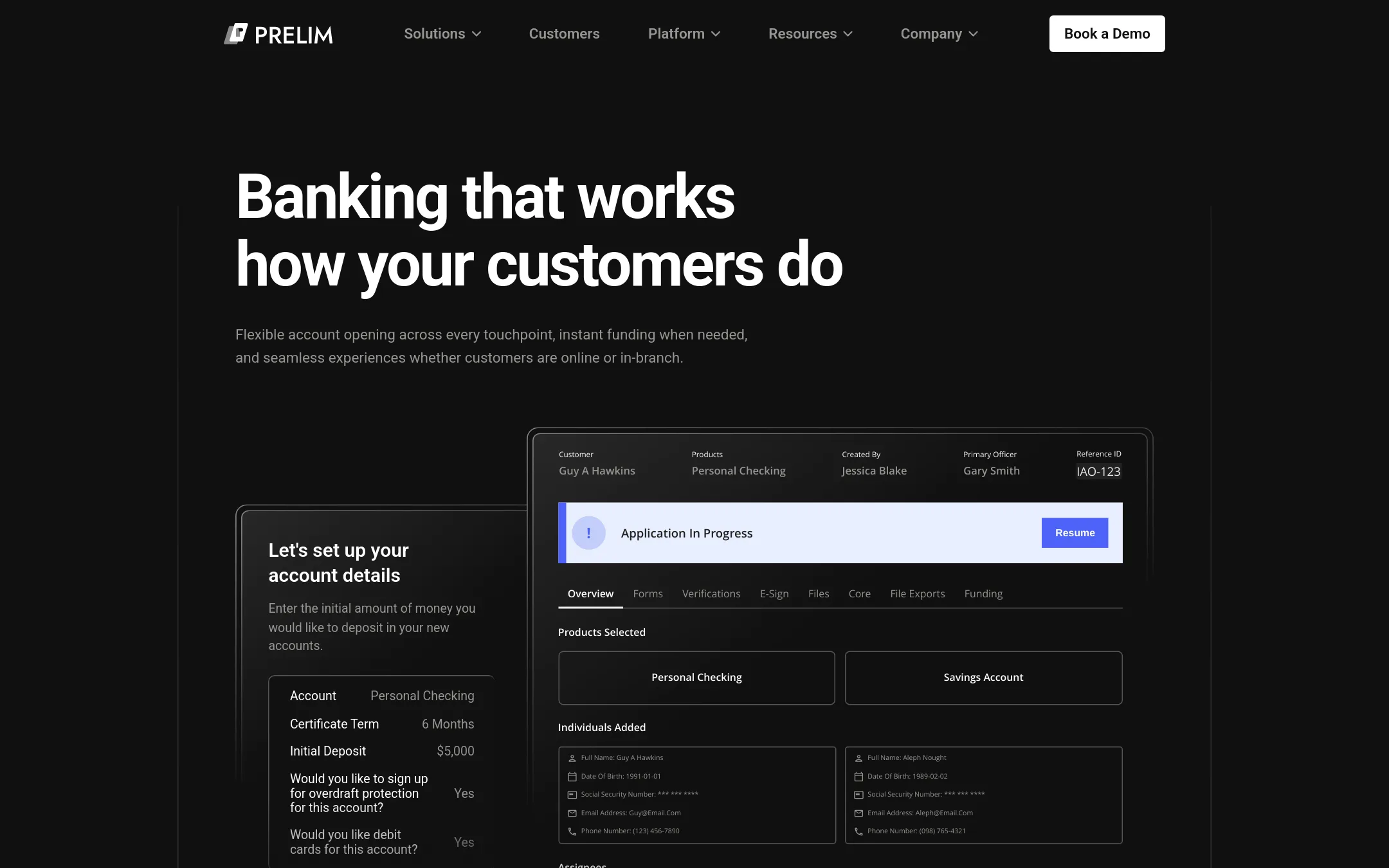 Prelim homepage