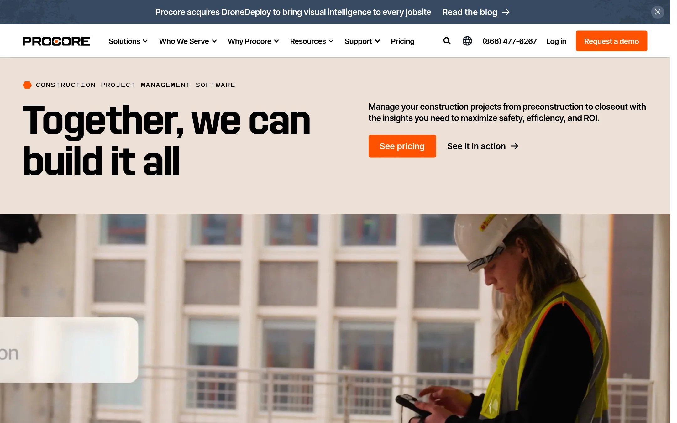 Procore homepage