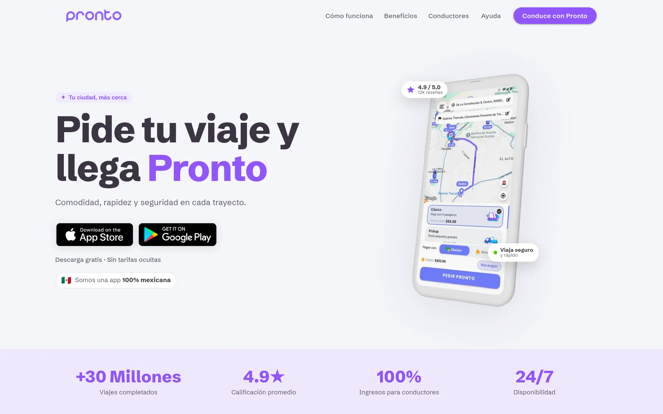Pronto homepage