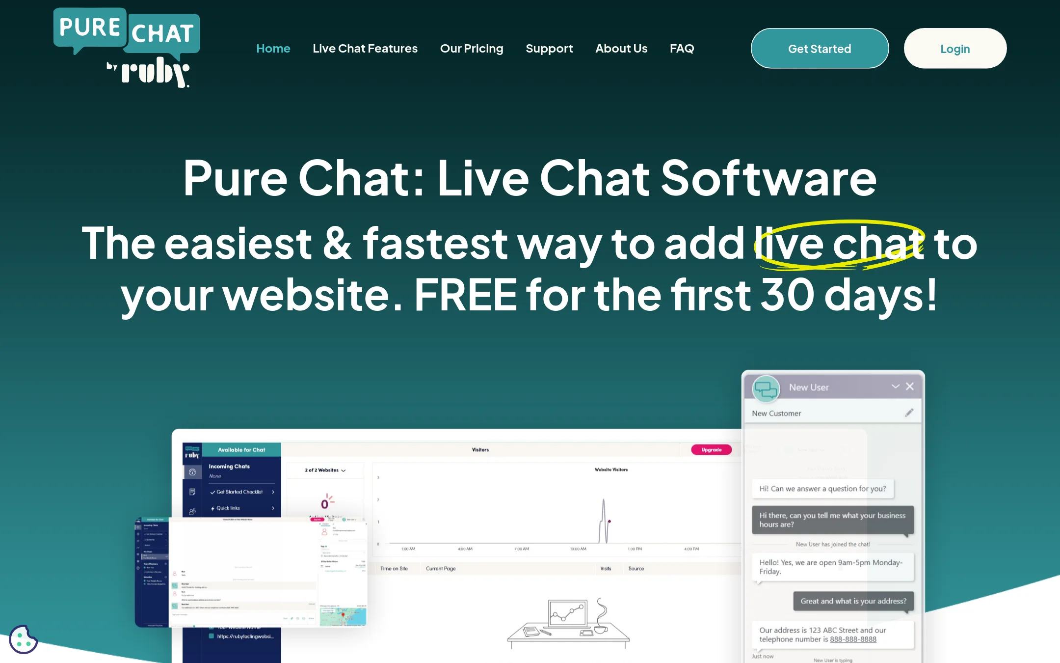 Pure Chat homepage