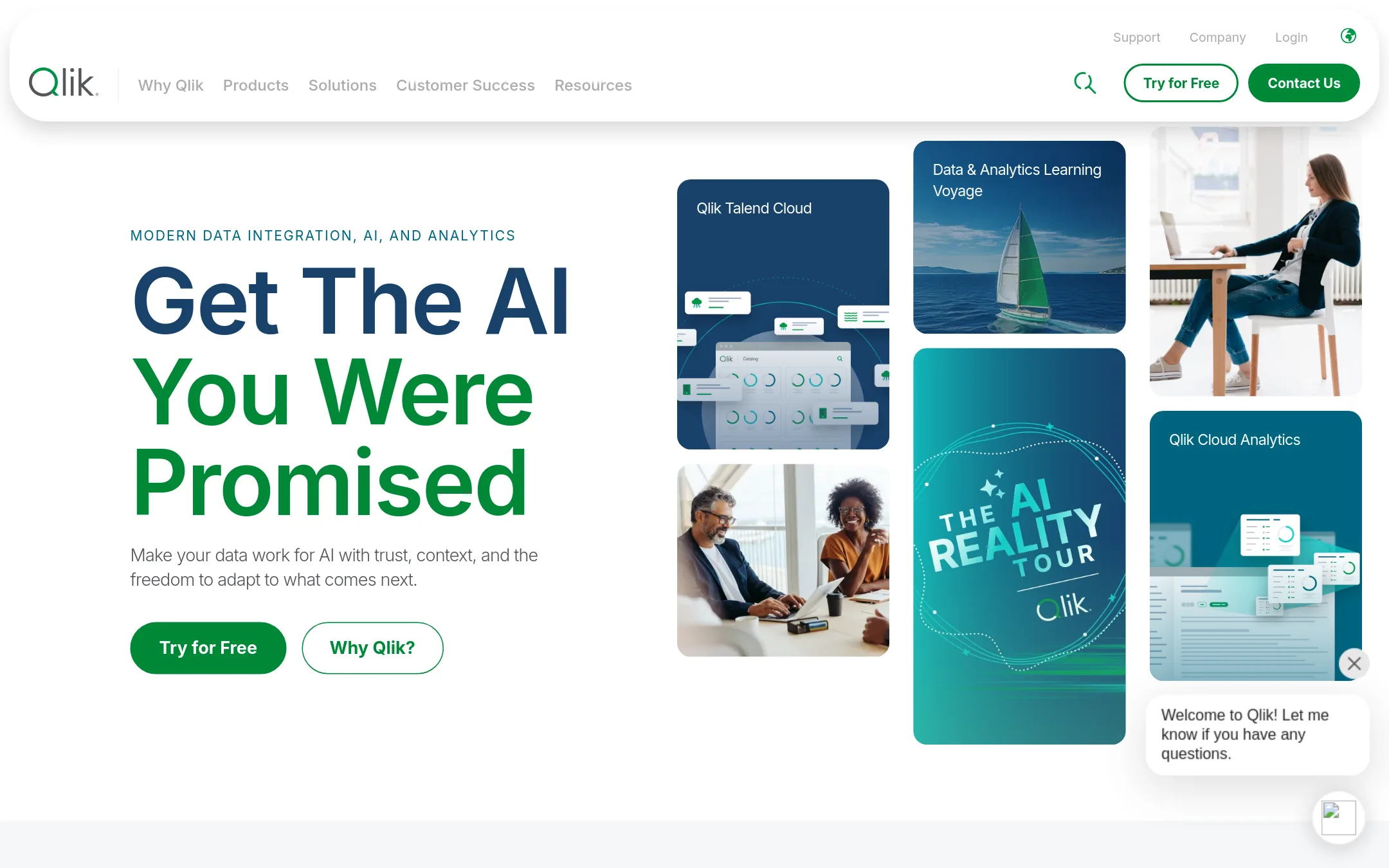 Qlik Sense homepage