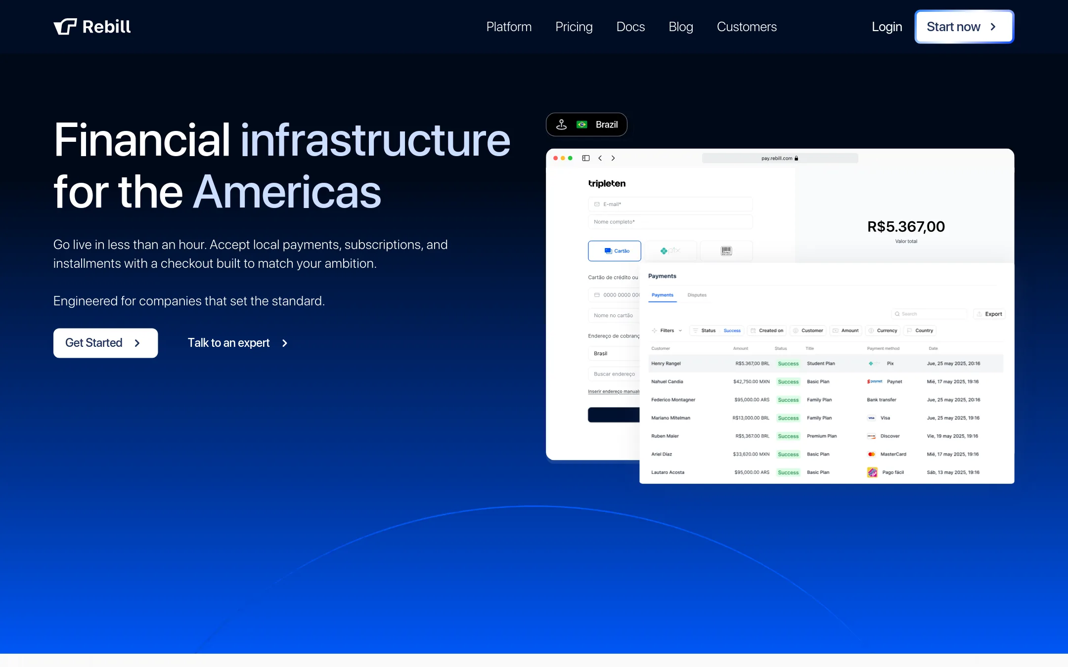 Rebill homepage