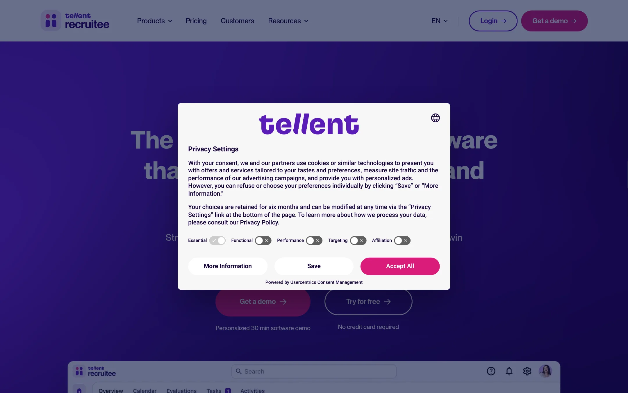 Recruitee homepage