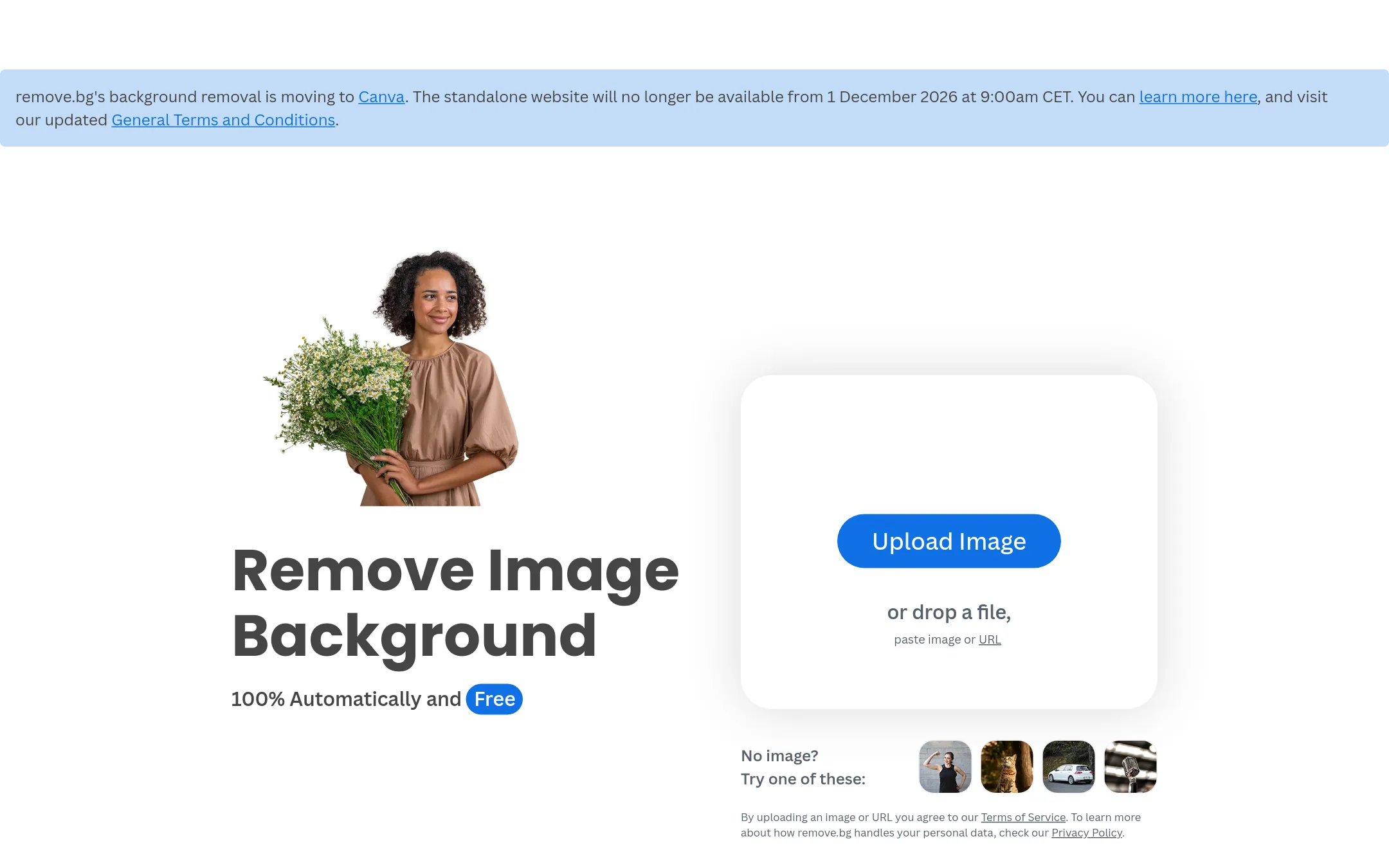 Remove.bg homepage