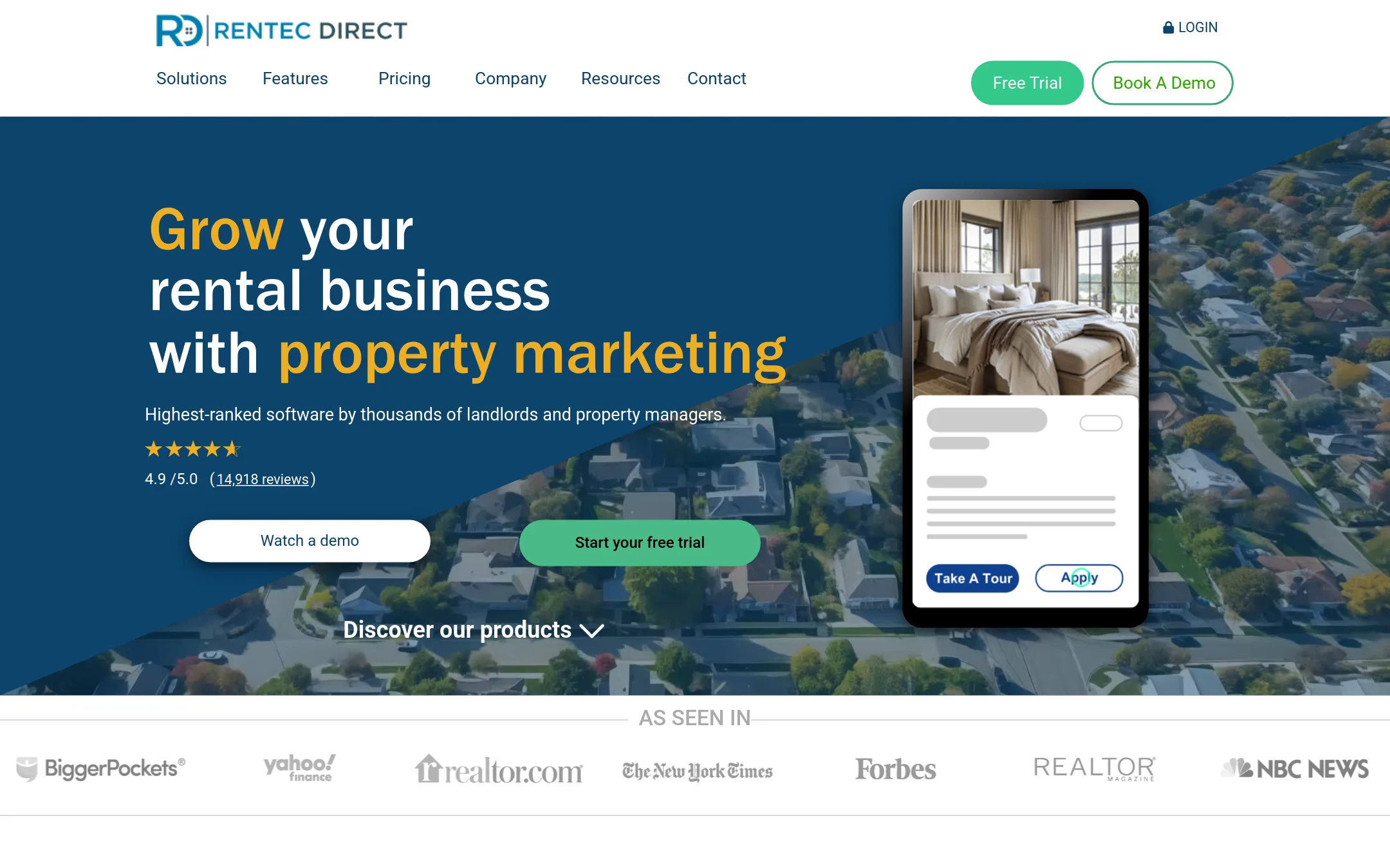 Rentec Direct homepage