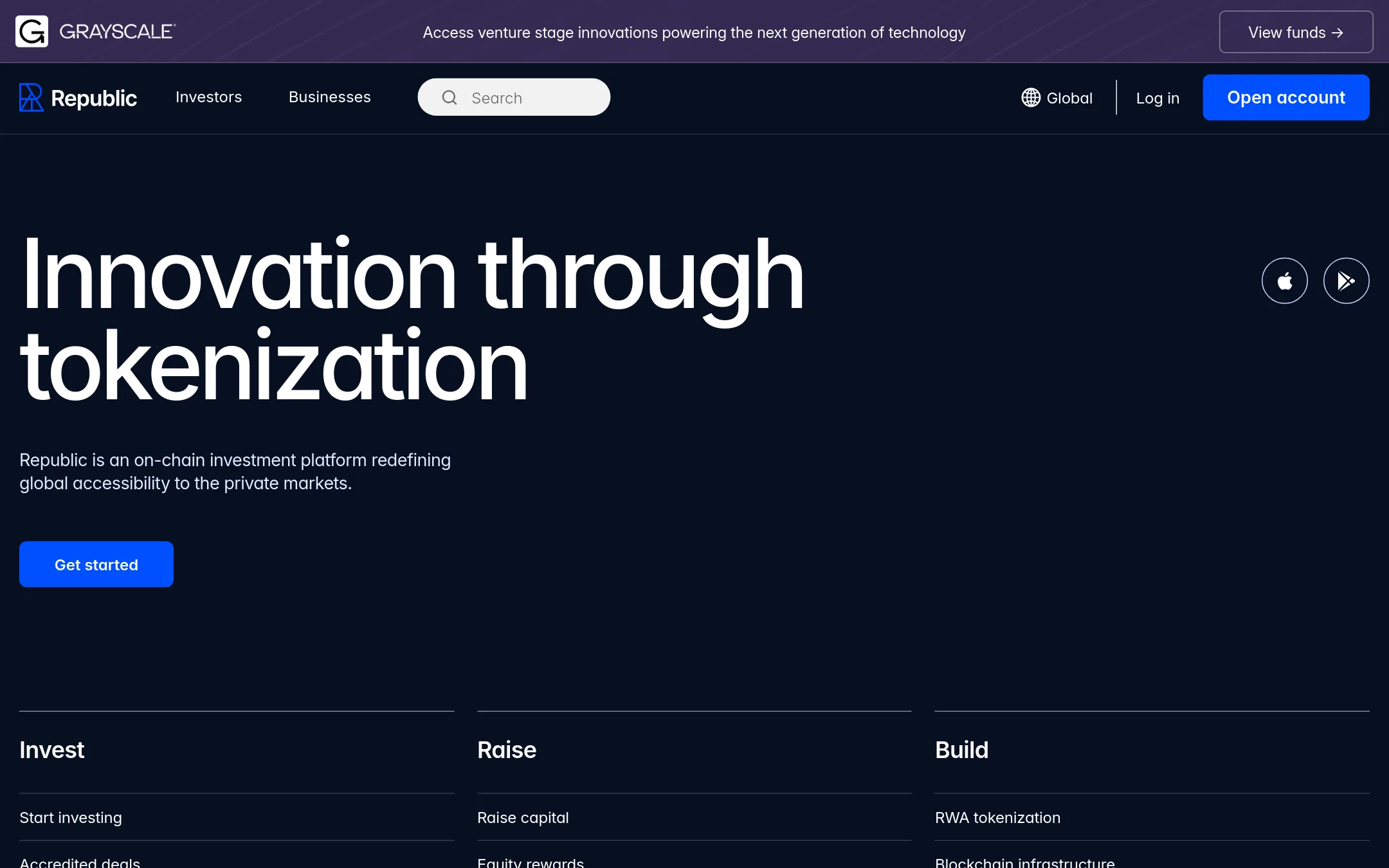 Republic homepage