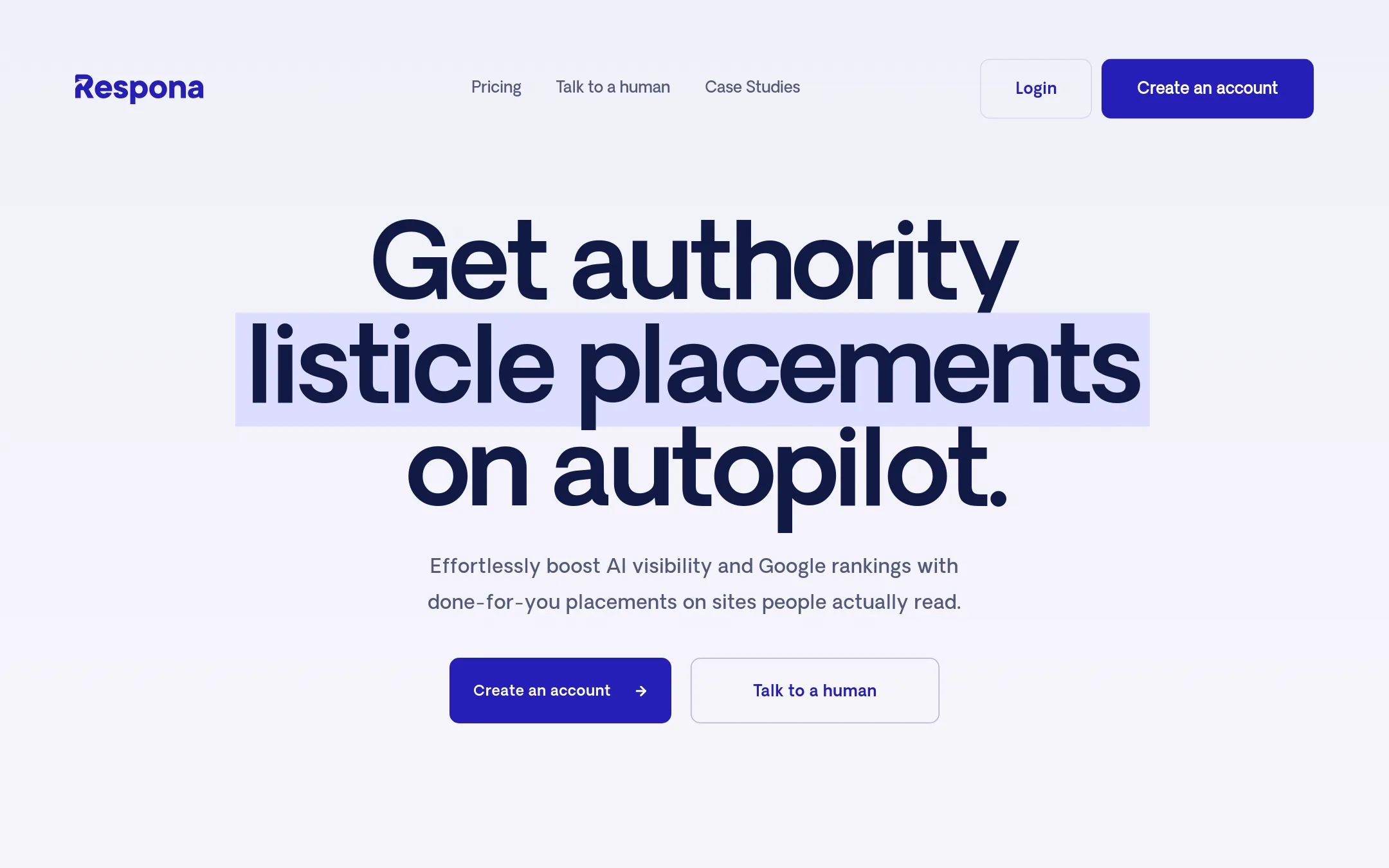 Respona homepage
