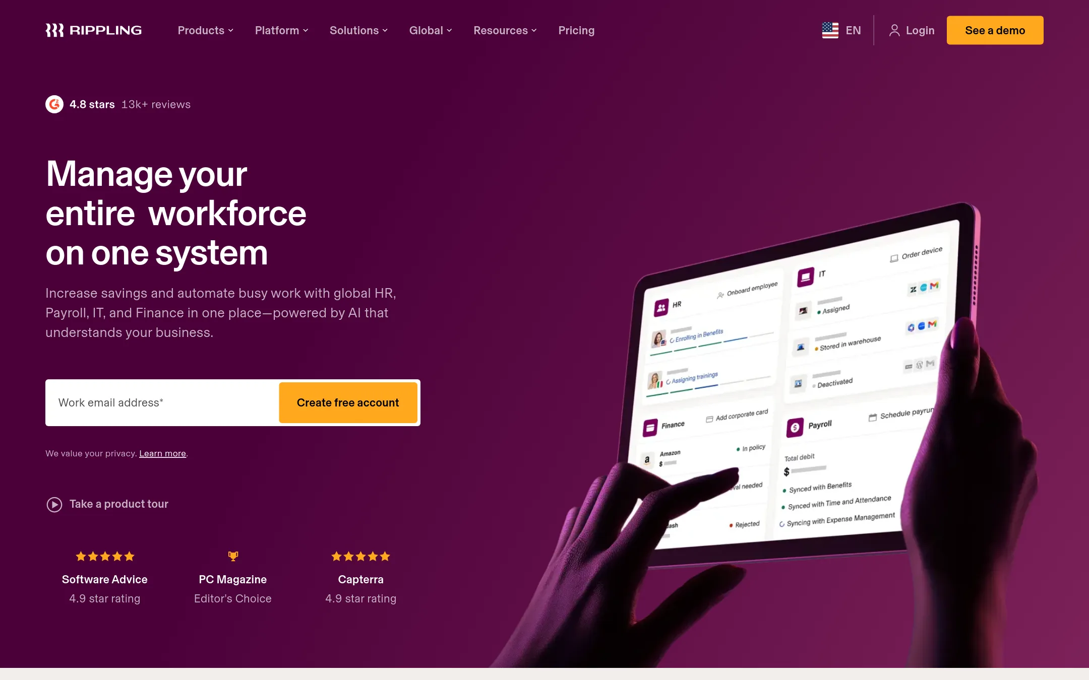 Rippling homepage