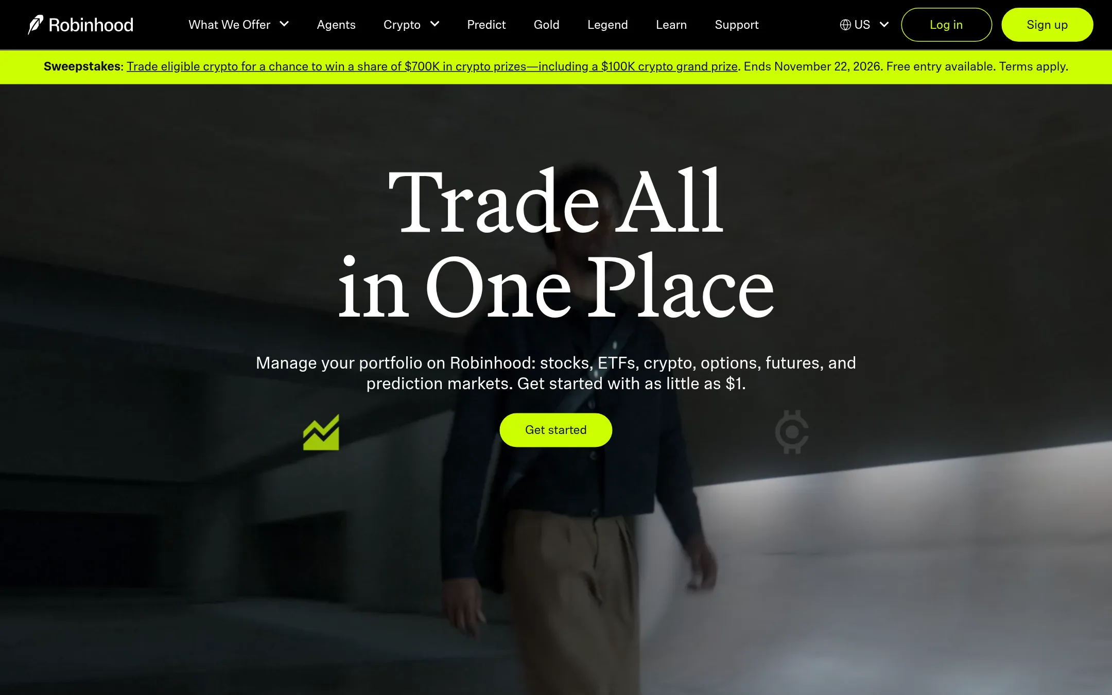 Robinhood homepage