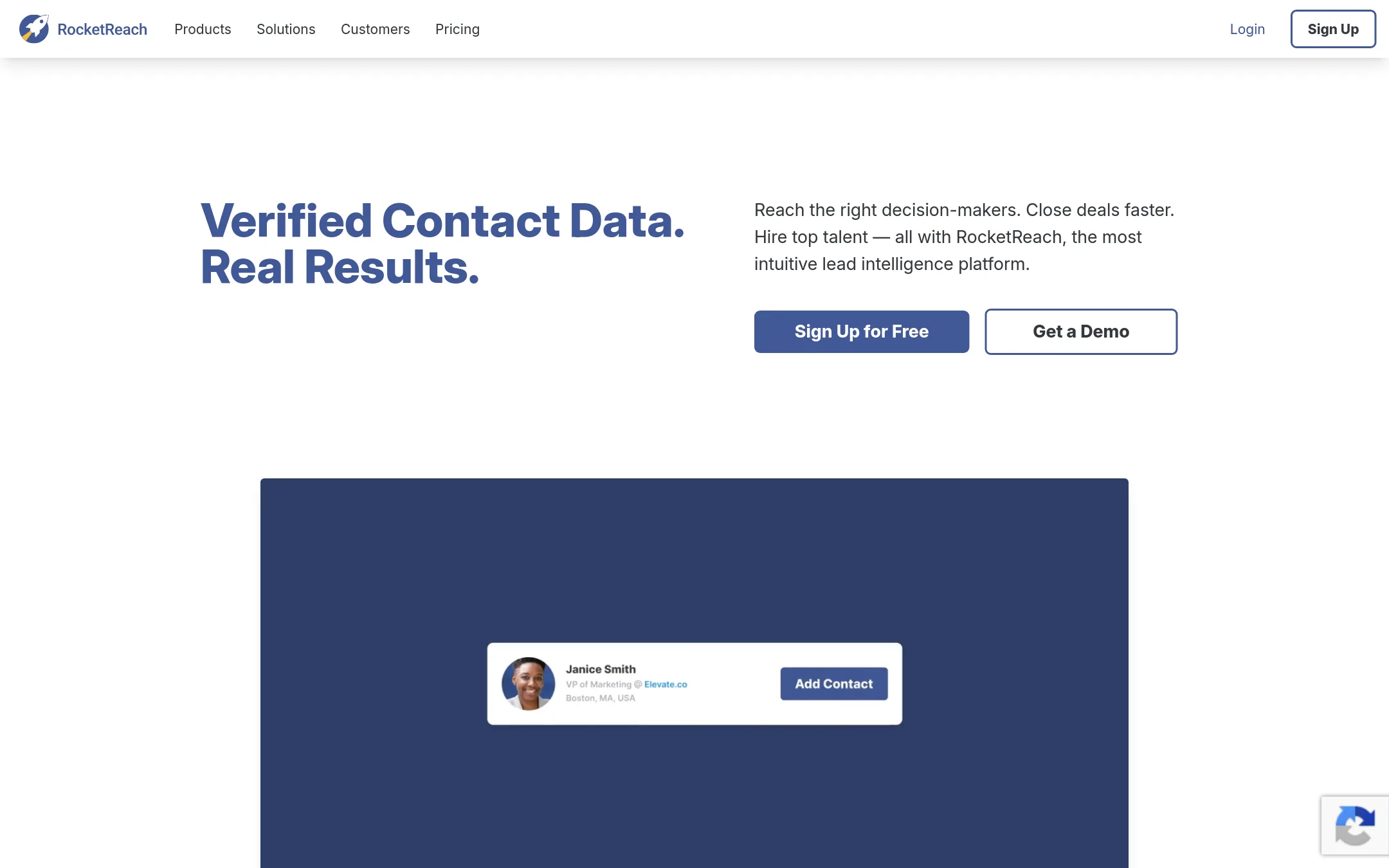 RocketReach homepage