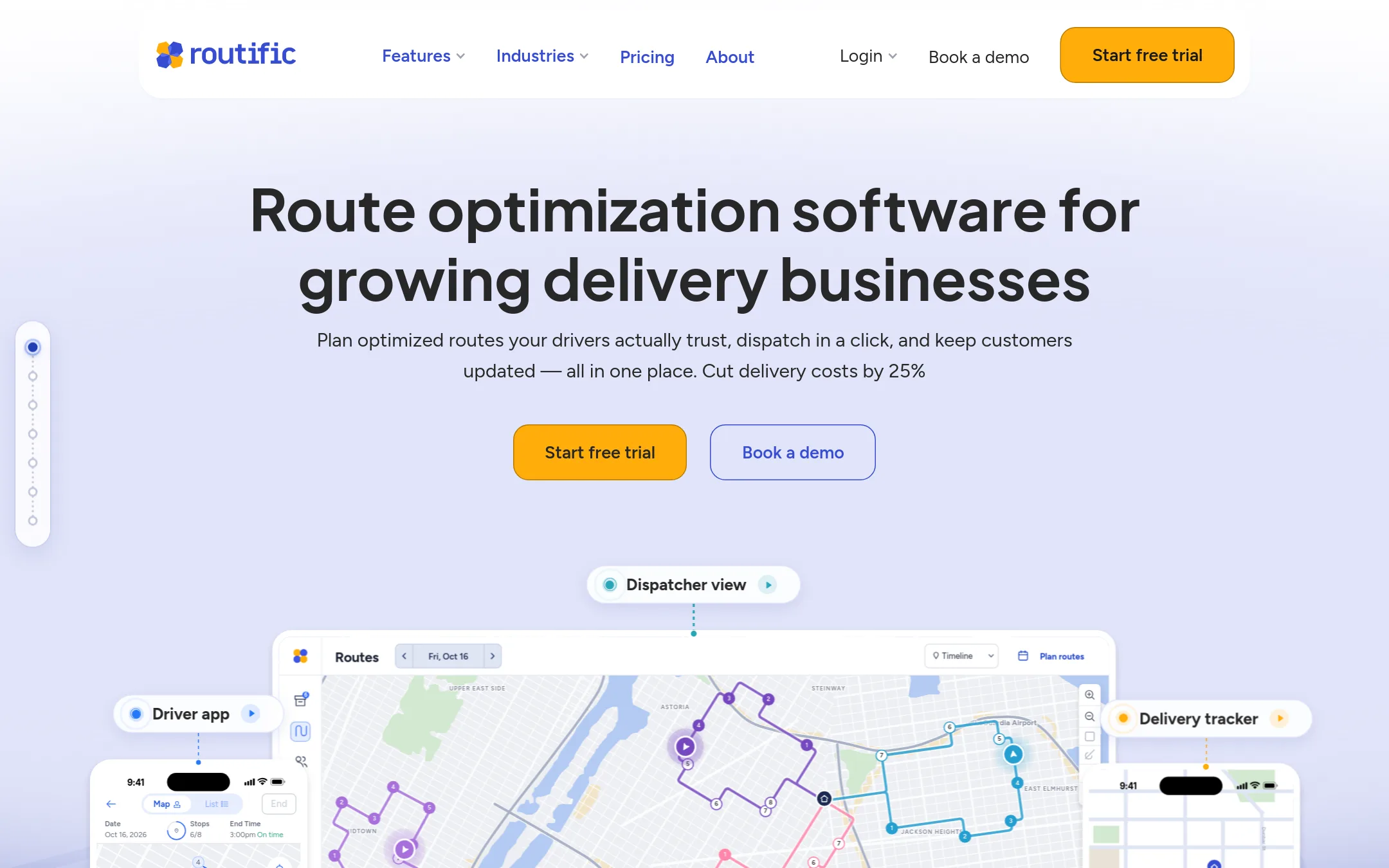 Routific homepage