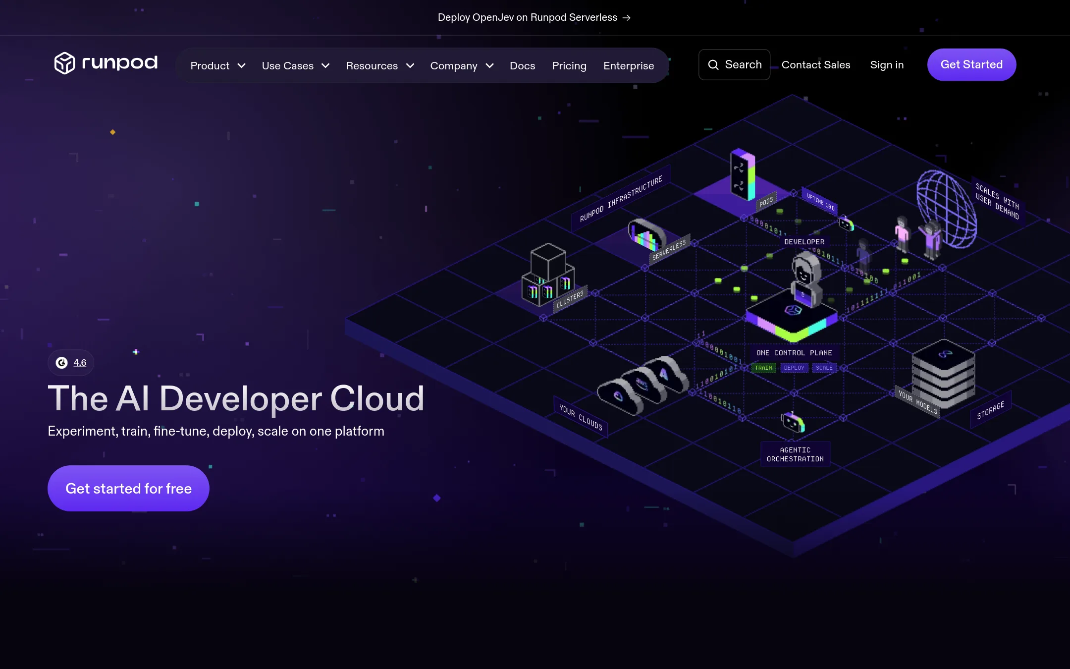 RunPod homepage