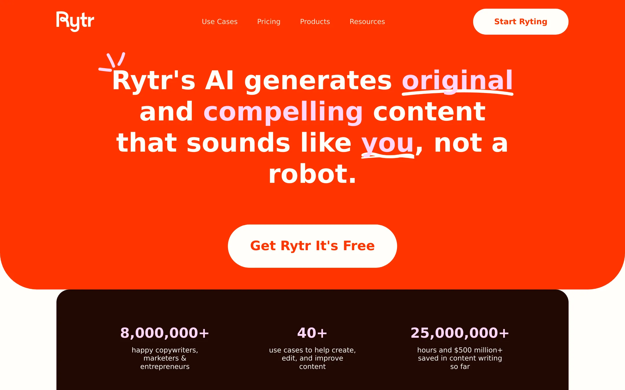 Rytr homepage