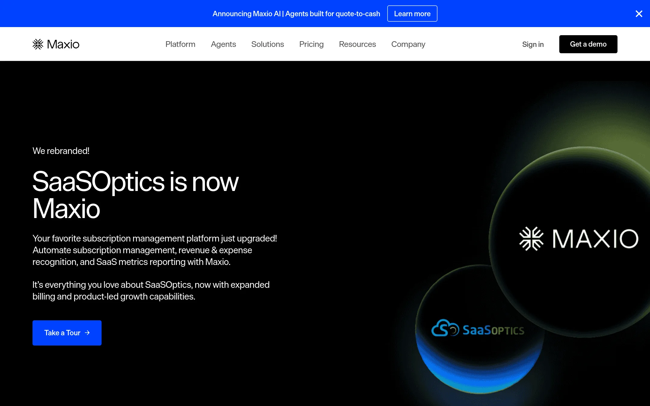 SaaSOptics homepage