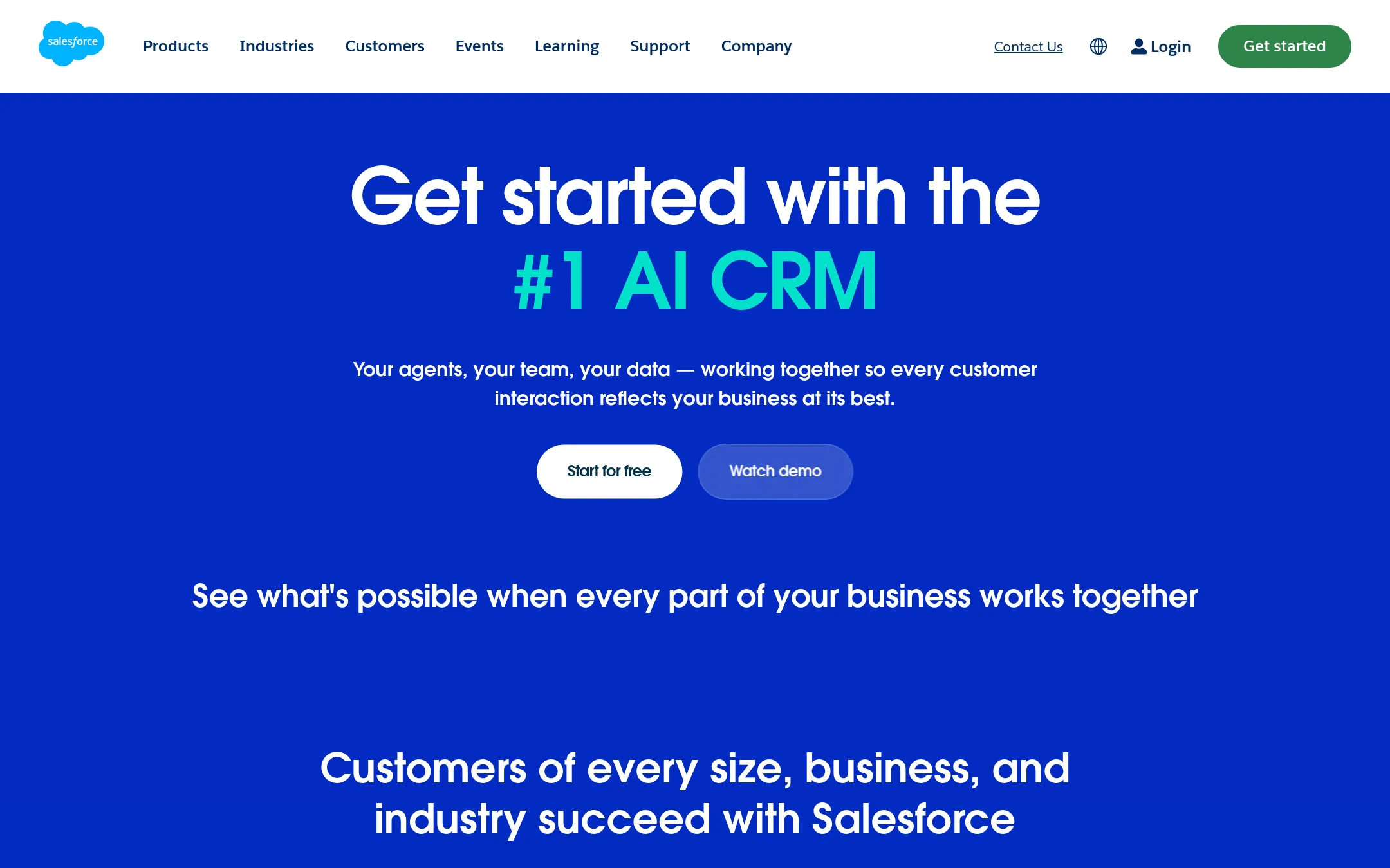 Salesforce homepage