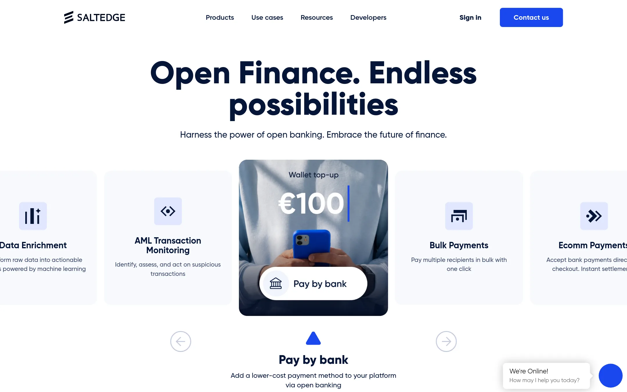 Salt Edge homepage