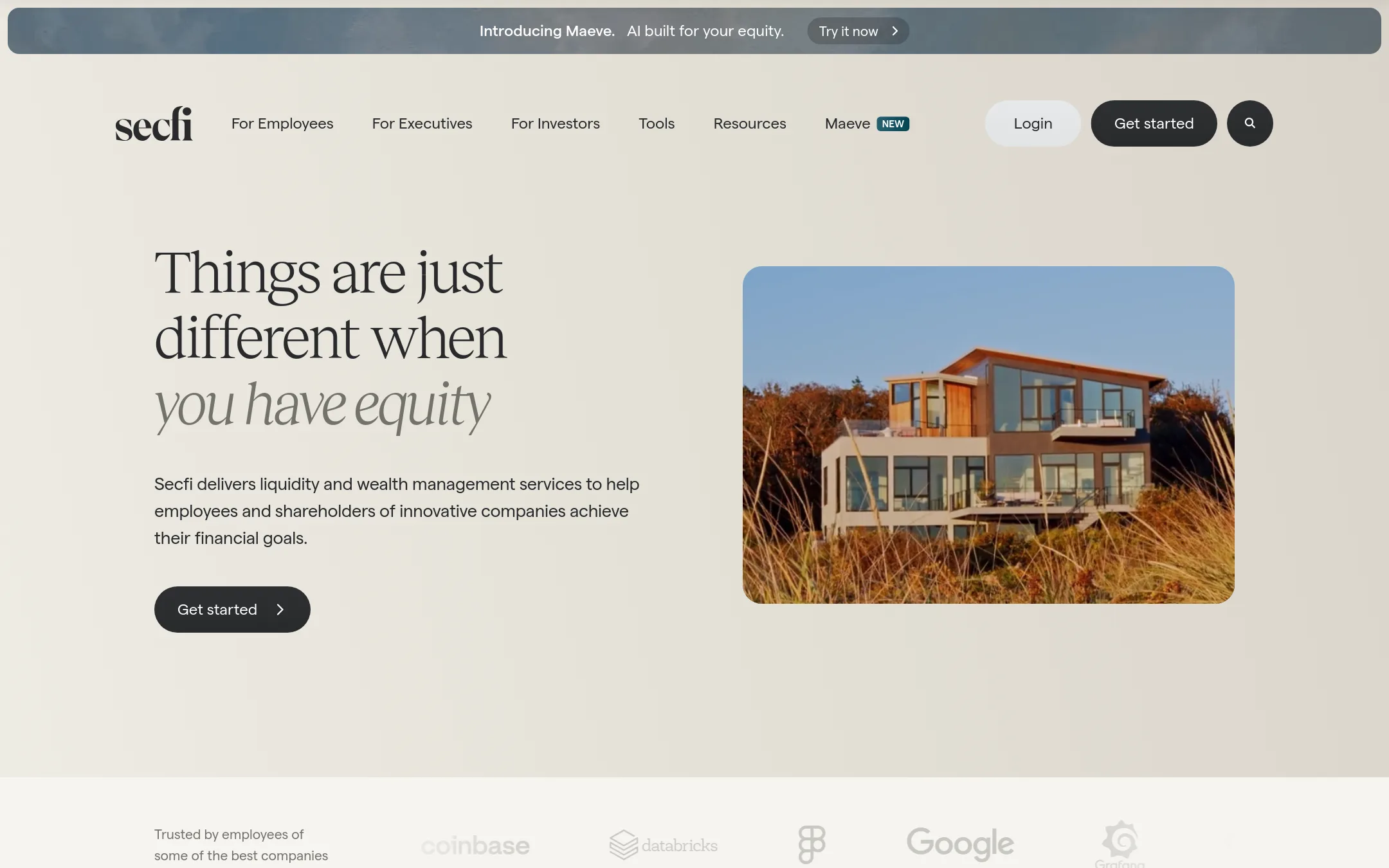 Secfi homepage