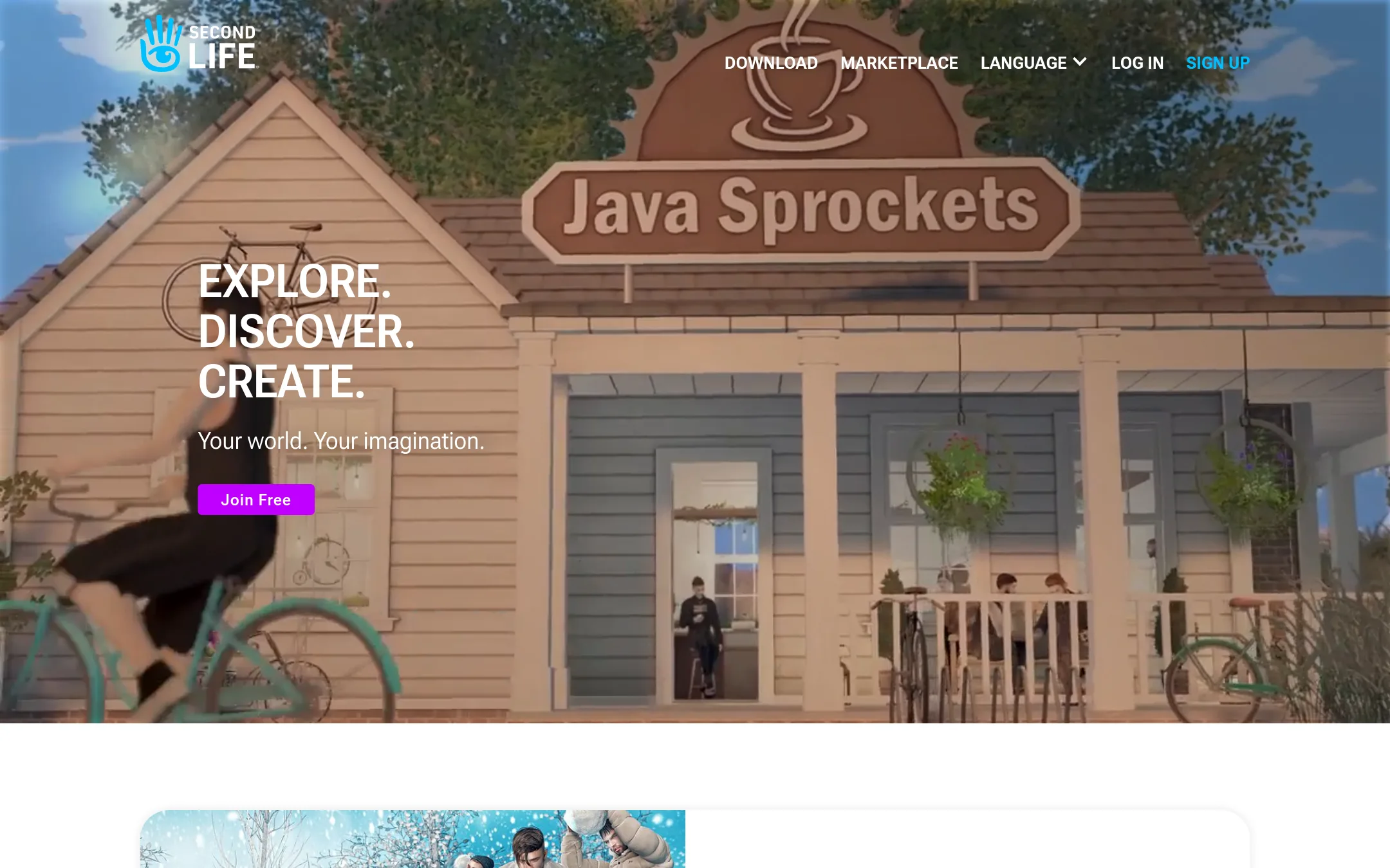 Second Life homepage