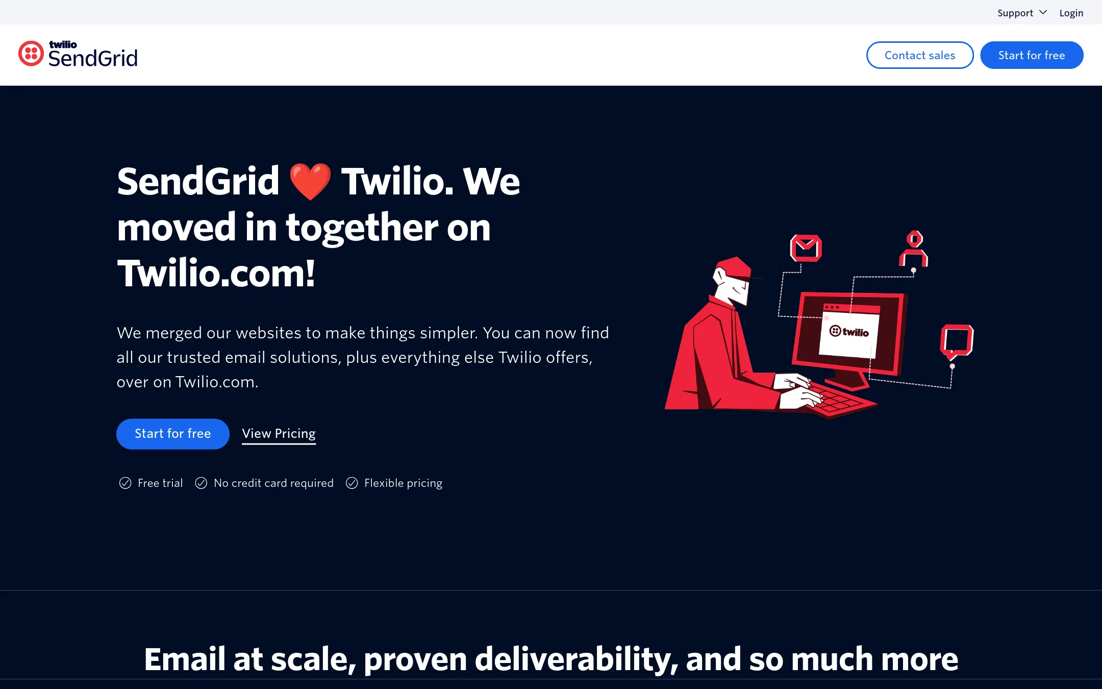 SendGrid homepage
