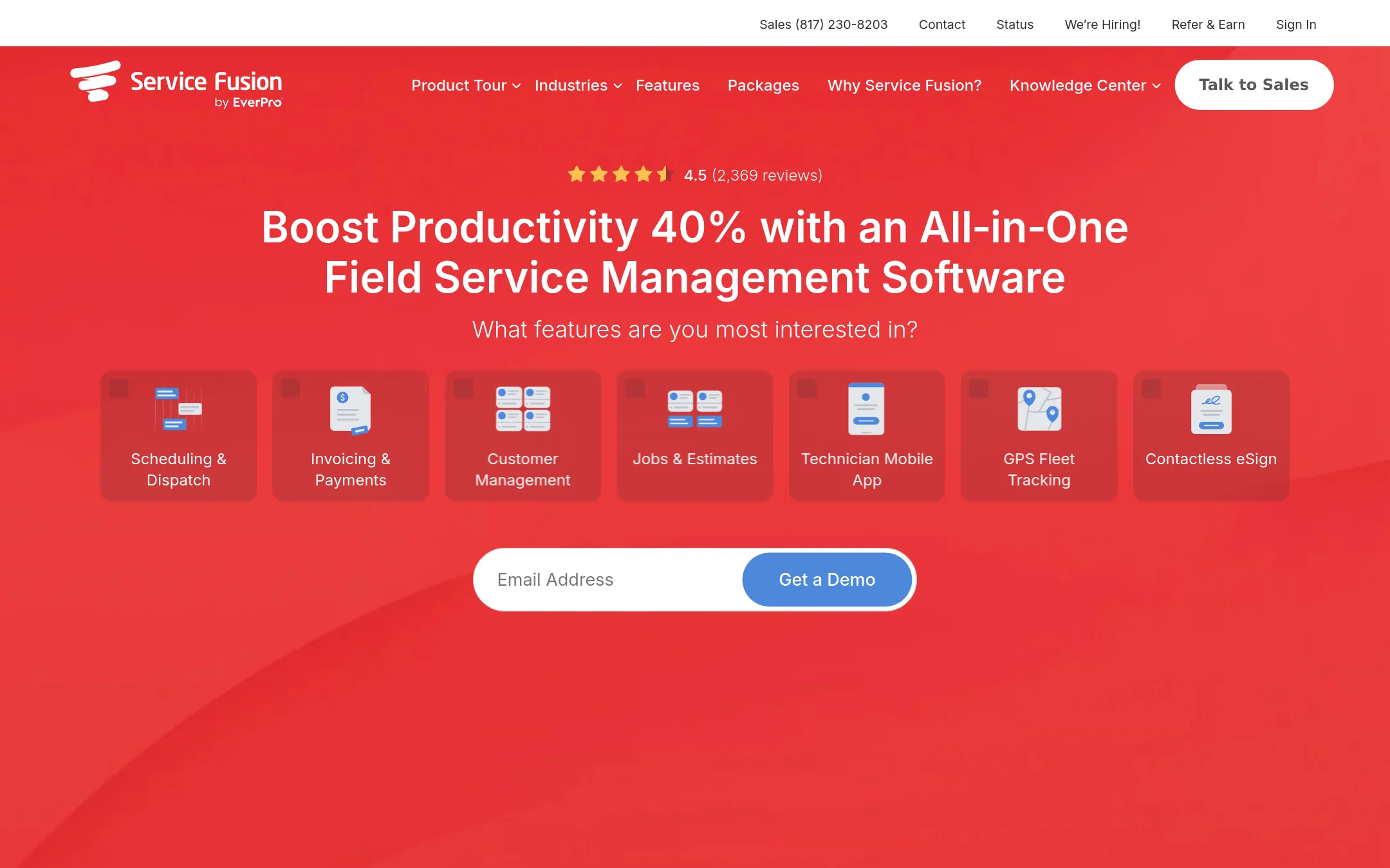 Service Fusion homepage