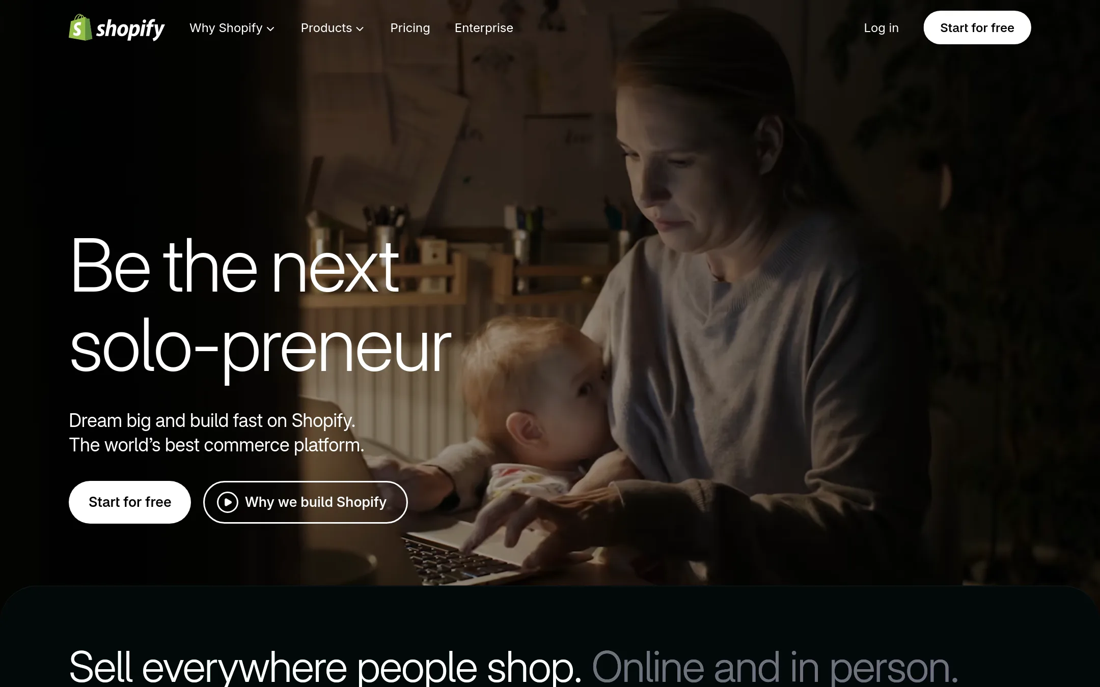Shopify homepage