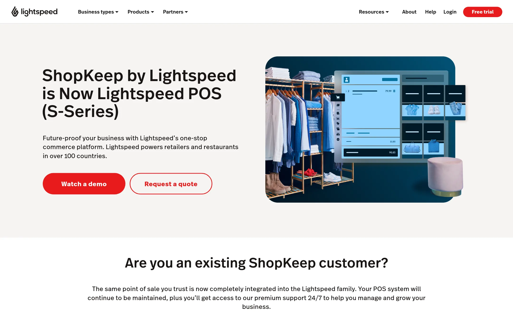 ShopKeep homepage