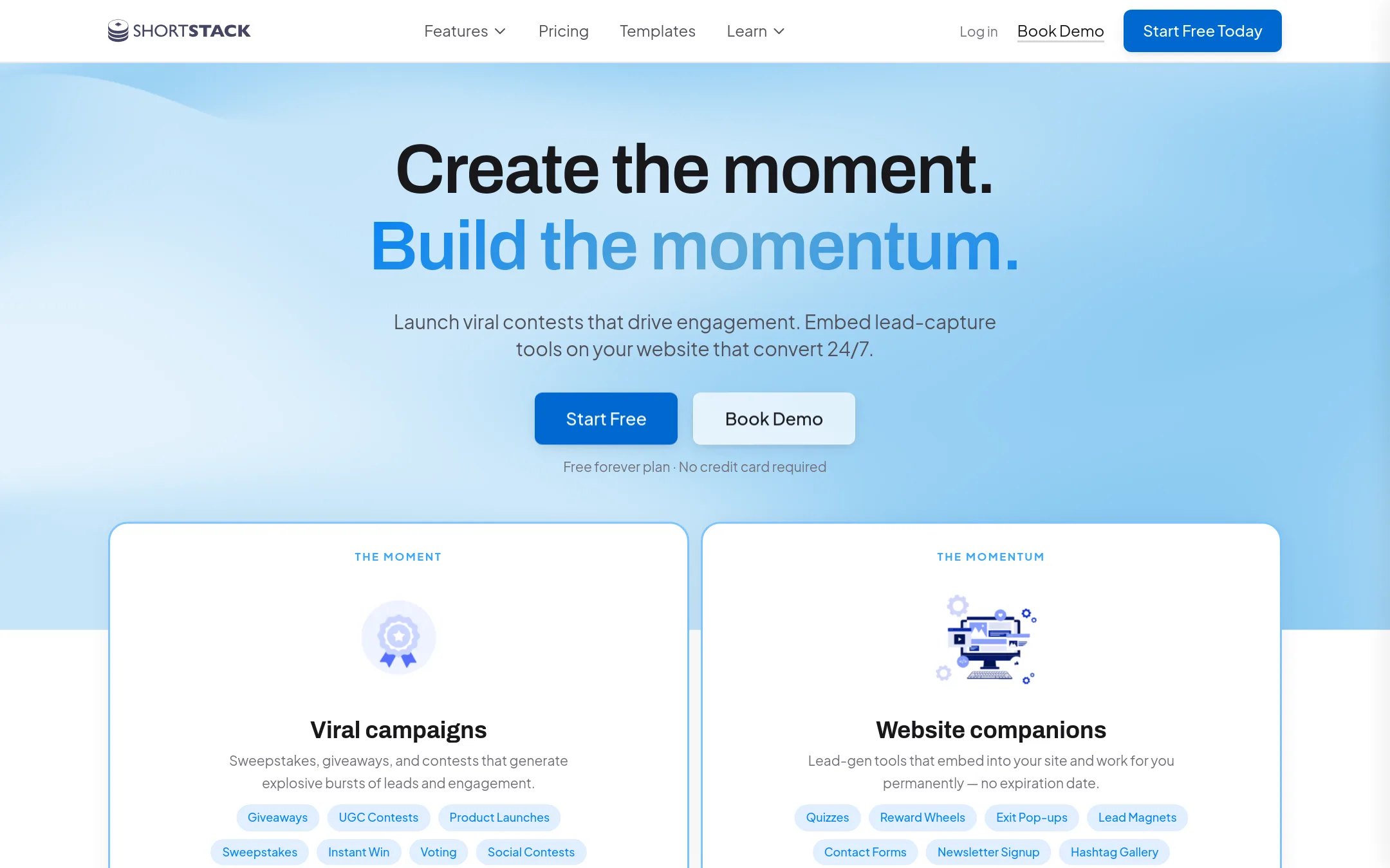 ShortStack homepage