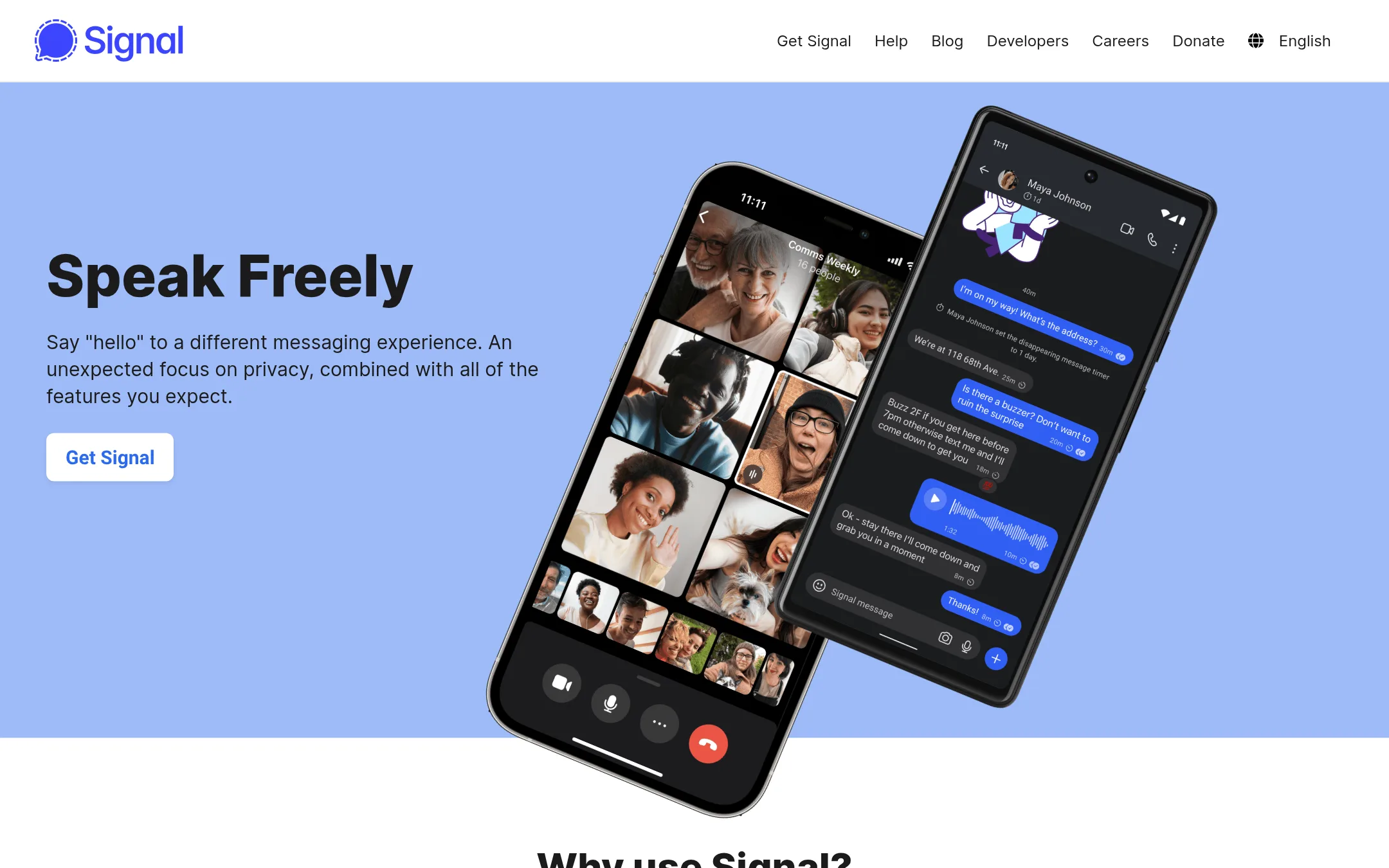 Signal homepage
