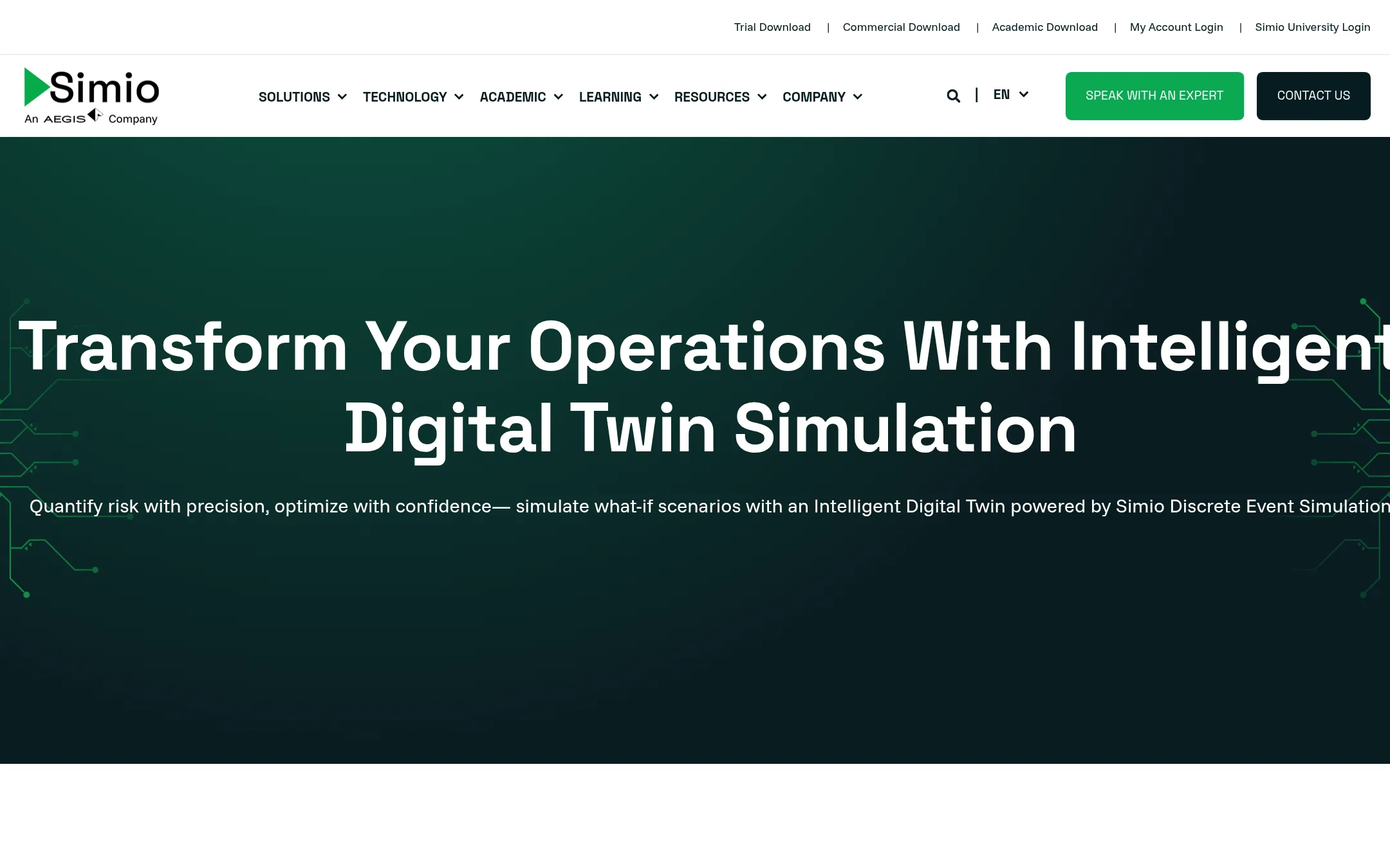 Simio homepage